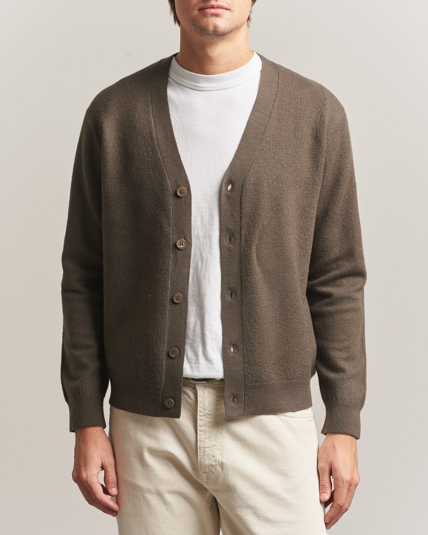 Uomini | Maglieria | NN07 | Jasper Wool Knitted Cardigan Mable Husk