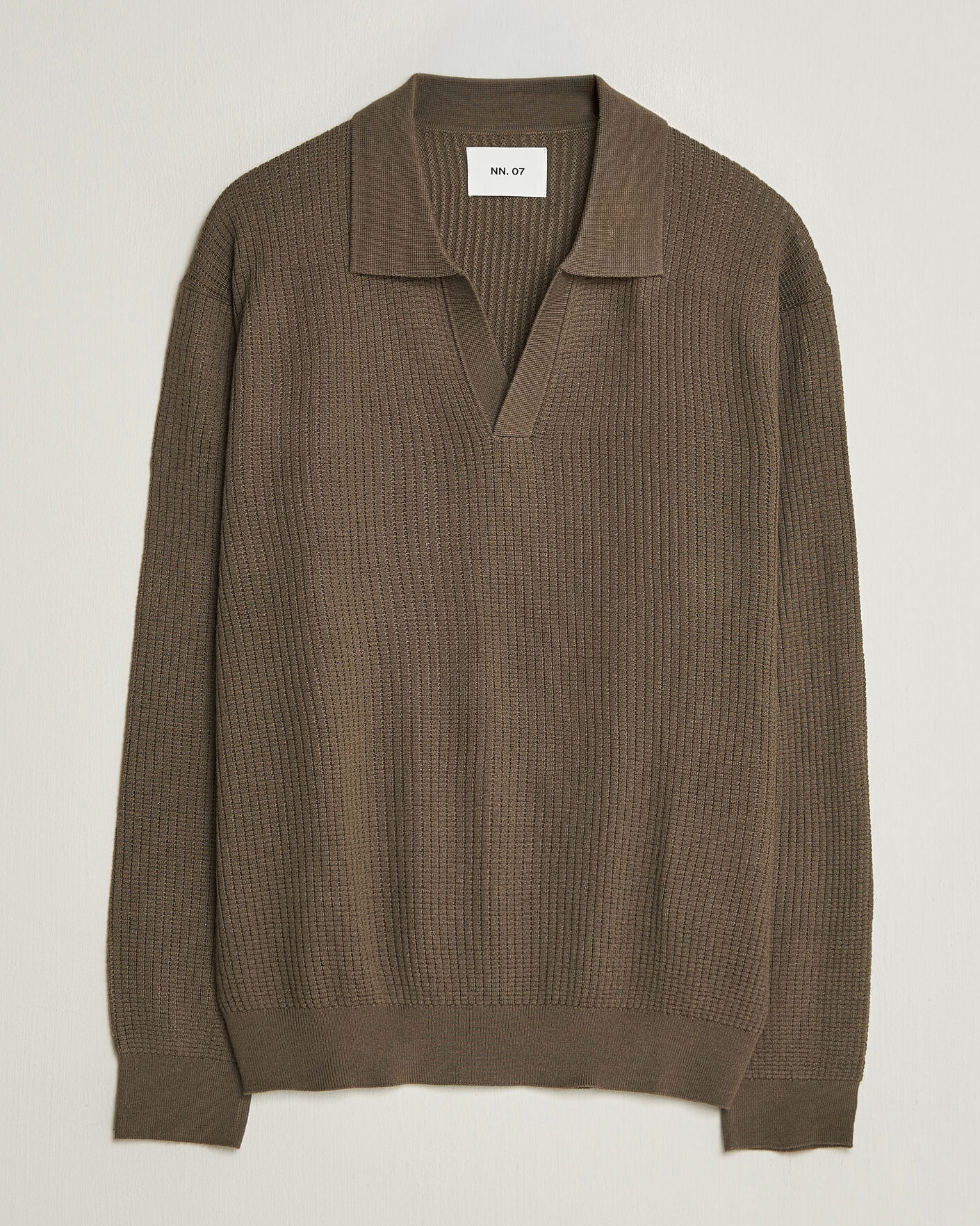Uomini | Maglieria | NN07 | Nate Wool Knitted Polo Mable Husk