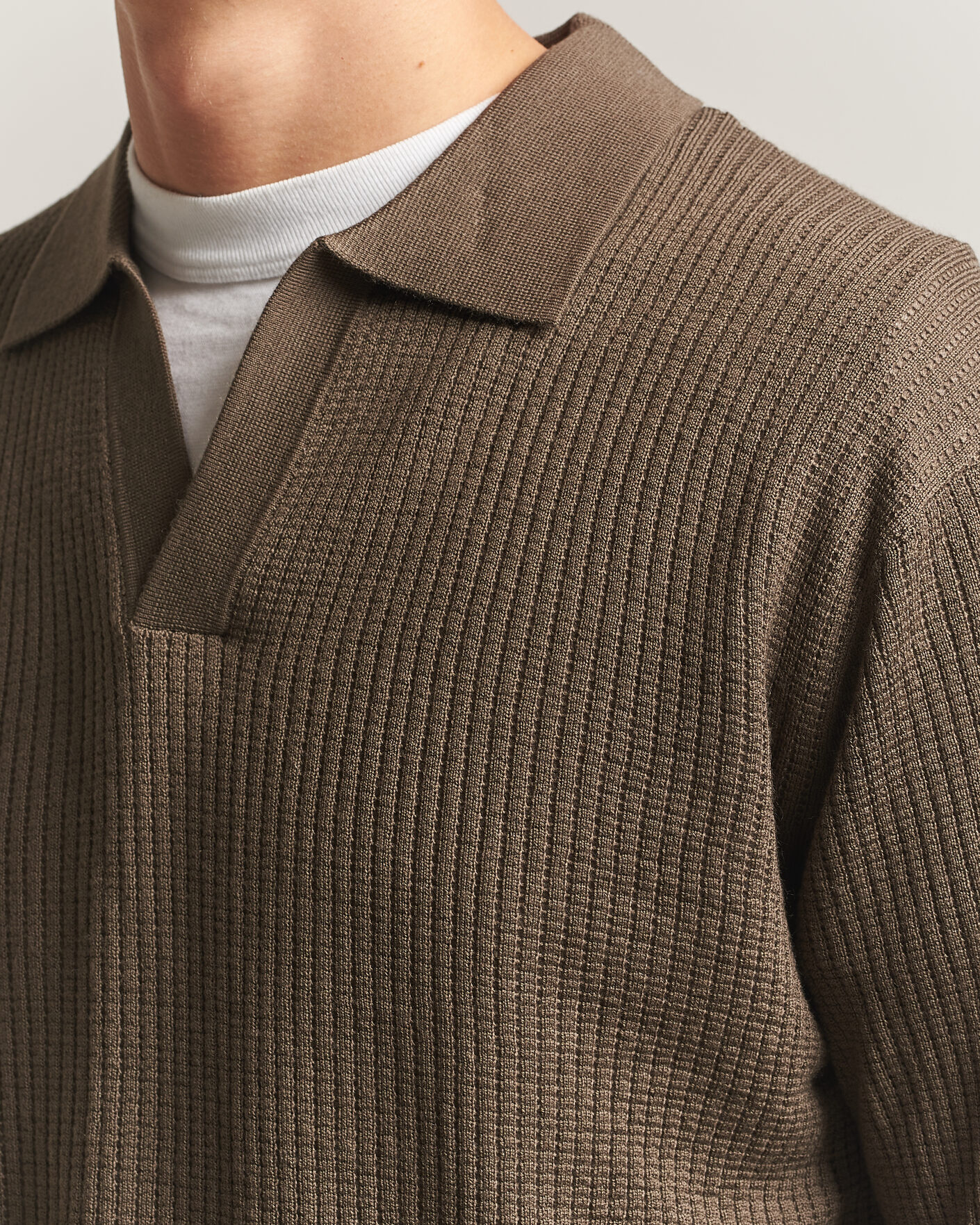 Uomini | Maglieria | NN07 | Nate Wool Knitted Polo Mable Husk