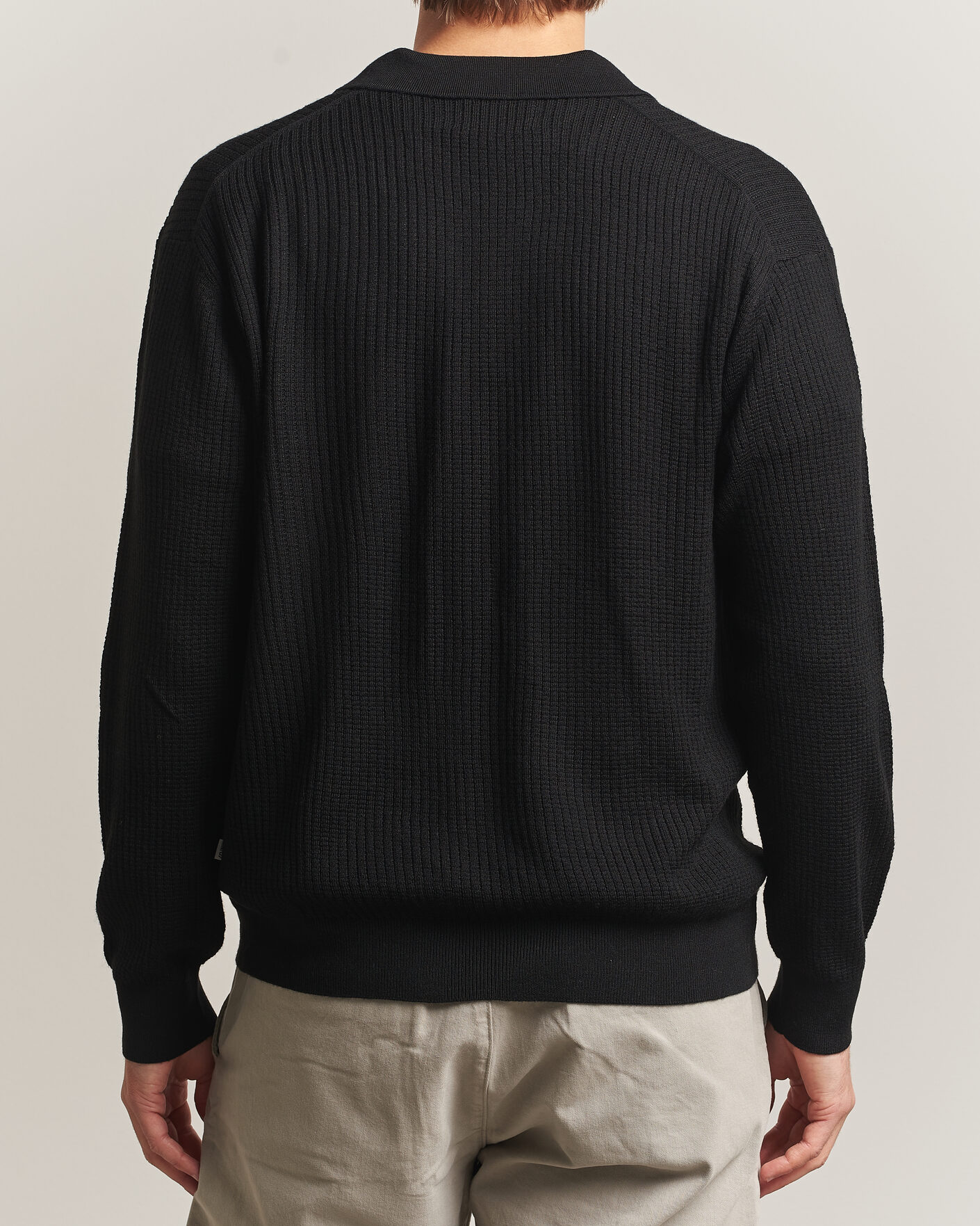 Uomini | Maglieria | NN07 | Nate Wool Knitted Polo Black