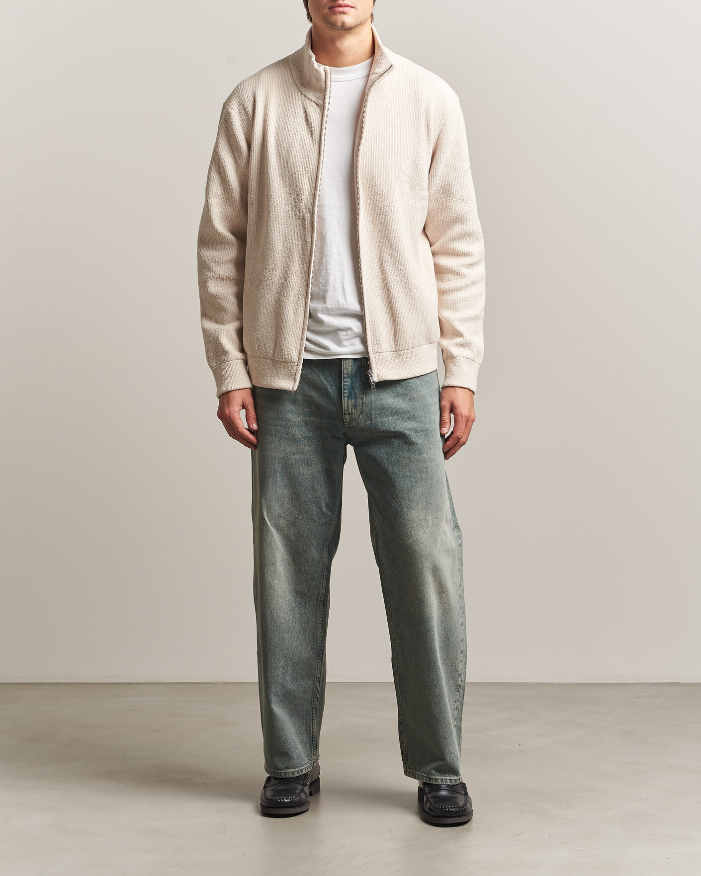 Uomini | Maglieria | NN07 | Danny Rib Knitted Full Zip Ivory