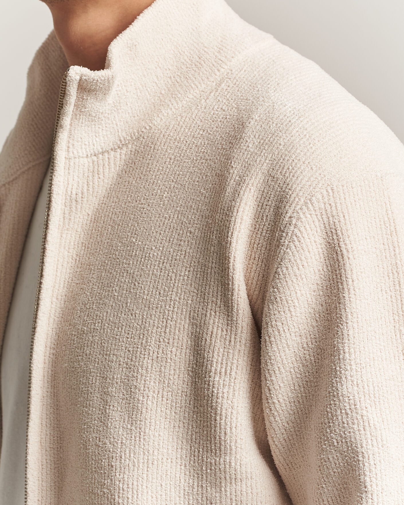 Uomini | Maglieria | NN07 | Danny Rib Knitted Full Zip Ivory