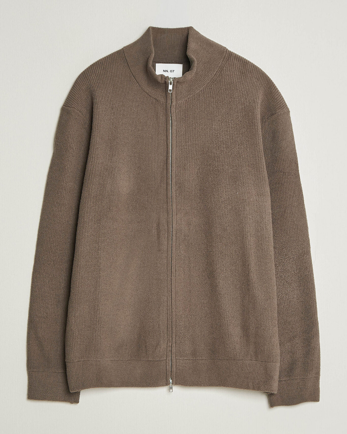Uomini | Maglieria | NN07 | Danny Rib Knitted Full Zip Mable Husk