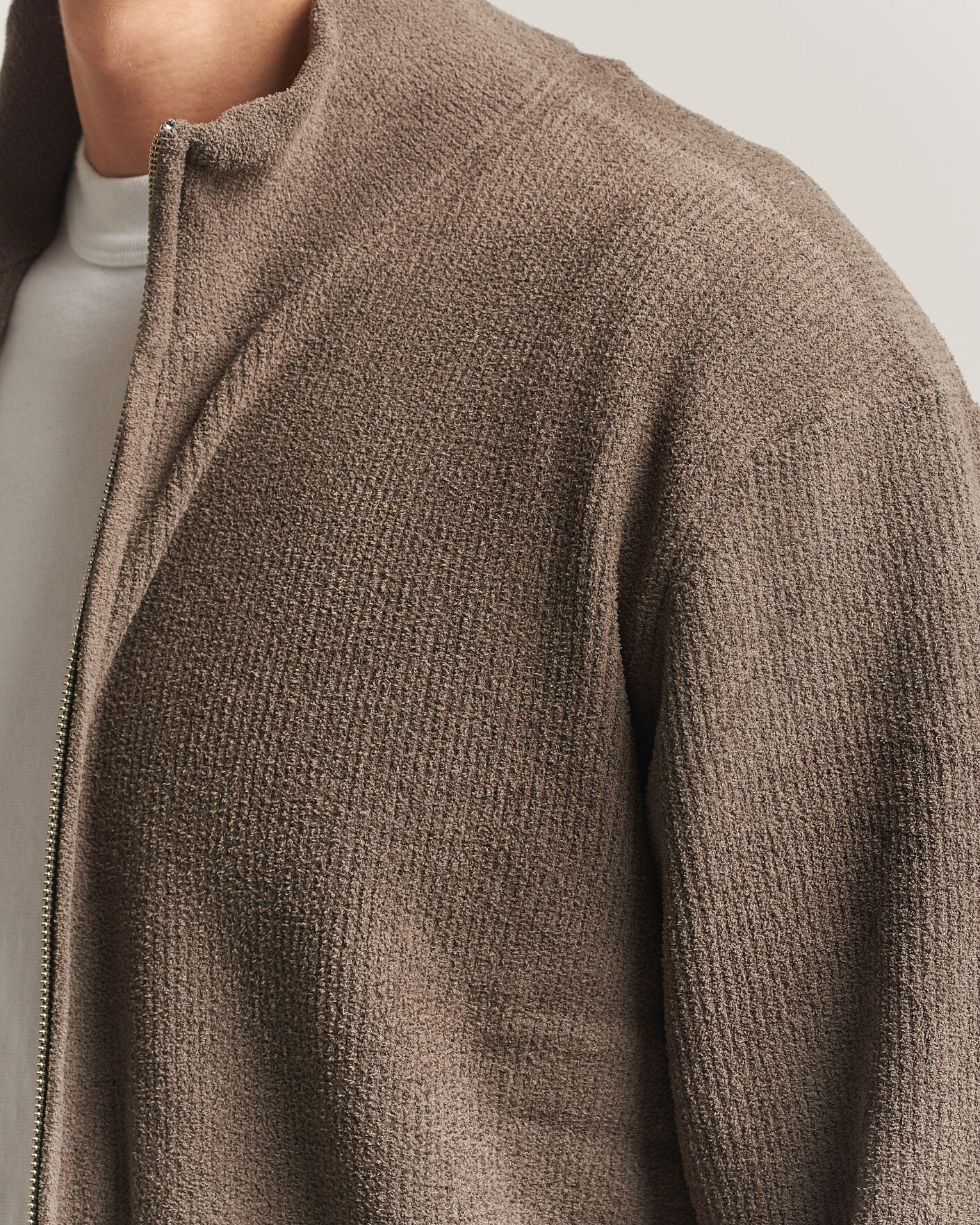 Uomini | Maglieria | NN07 | Danny Rib Knitted Full Zip Mable Husk