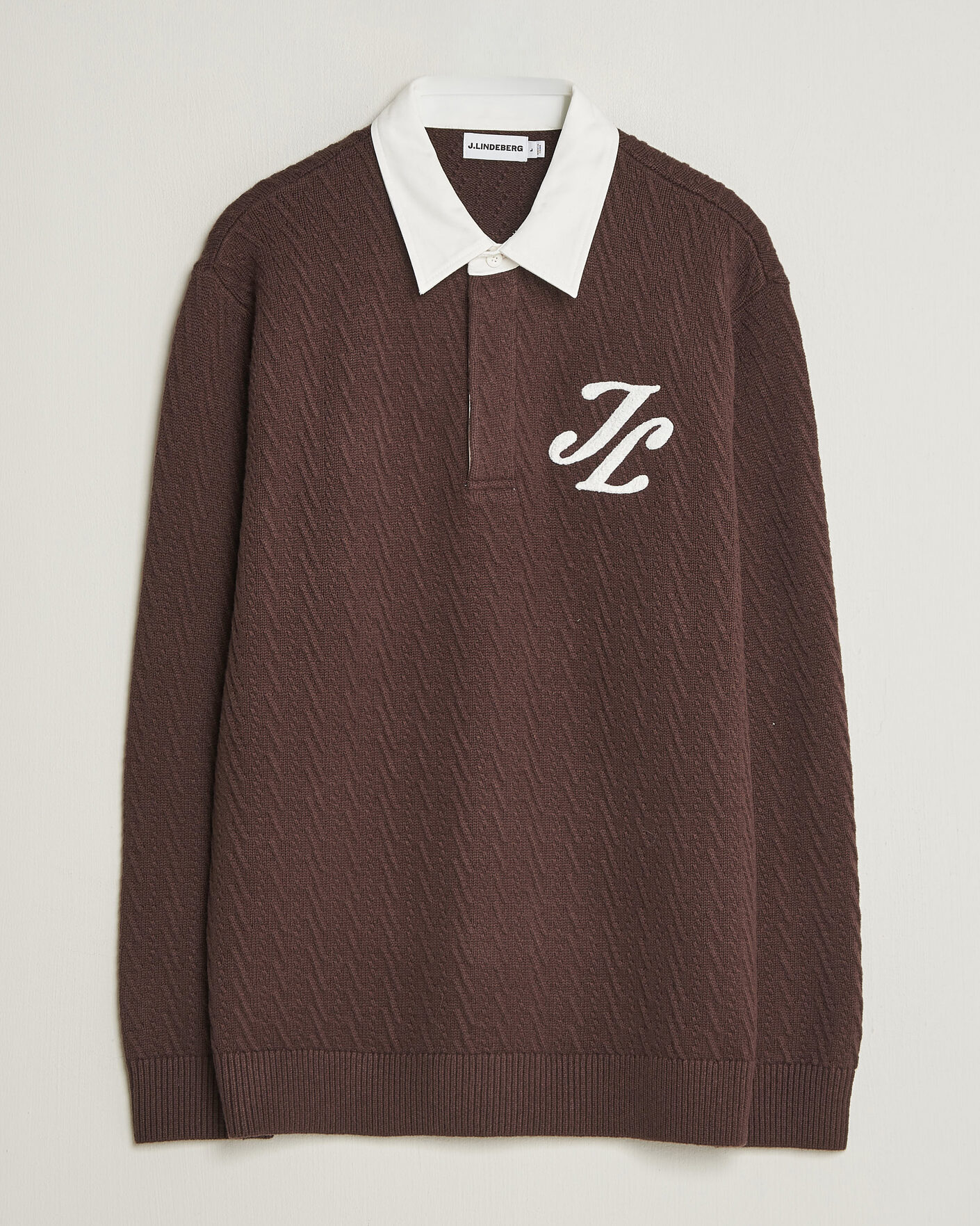Uomini | Maglieria | J.Lindeberg | Johnny Knitted Rugby Seal Brown