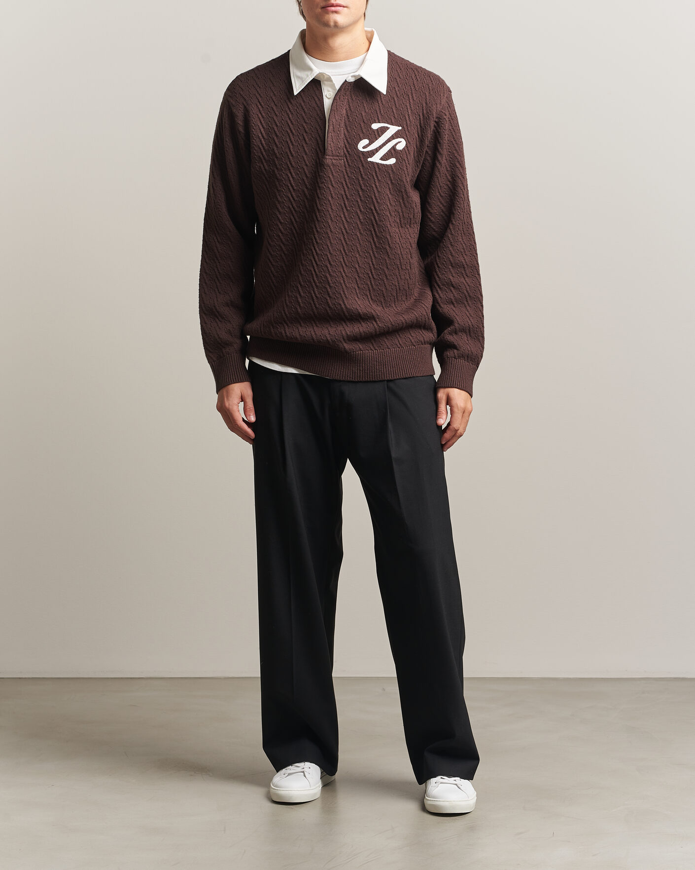 Uomini | Maglieria | J.Lindeberg | Johnny Knitted Rugby Seal Brown