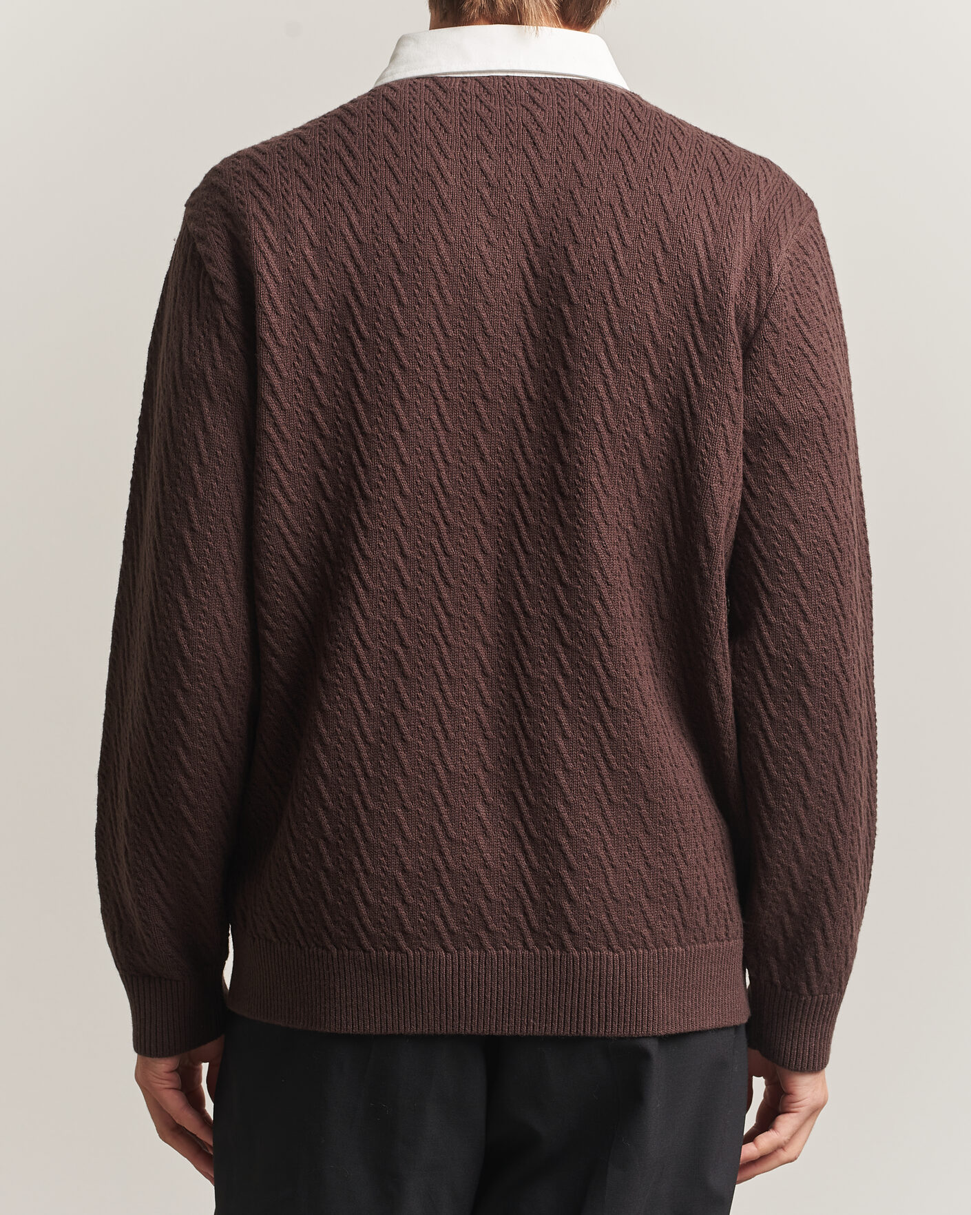 Uomini | Maglieria | J.Lindeberg | Johnny Knitted Rugby Seal Brown
