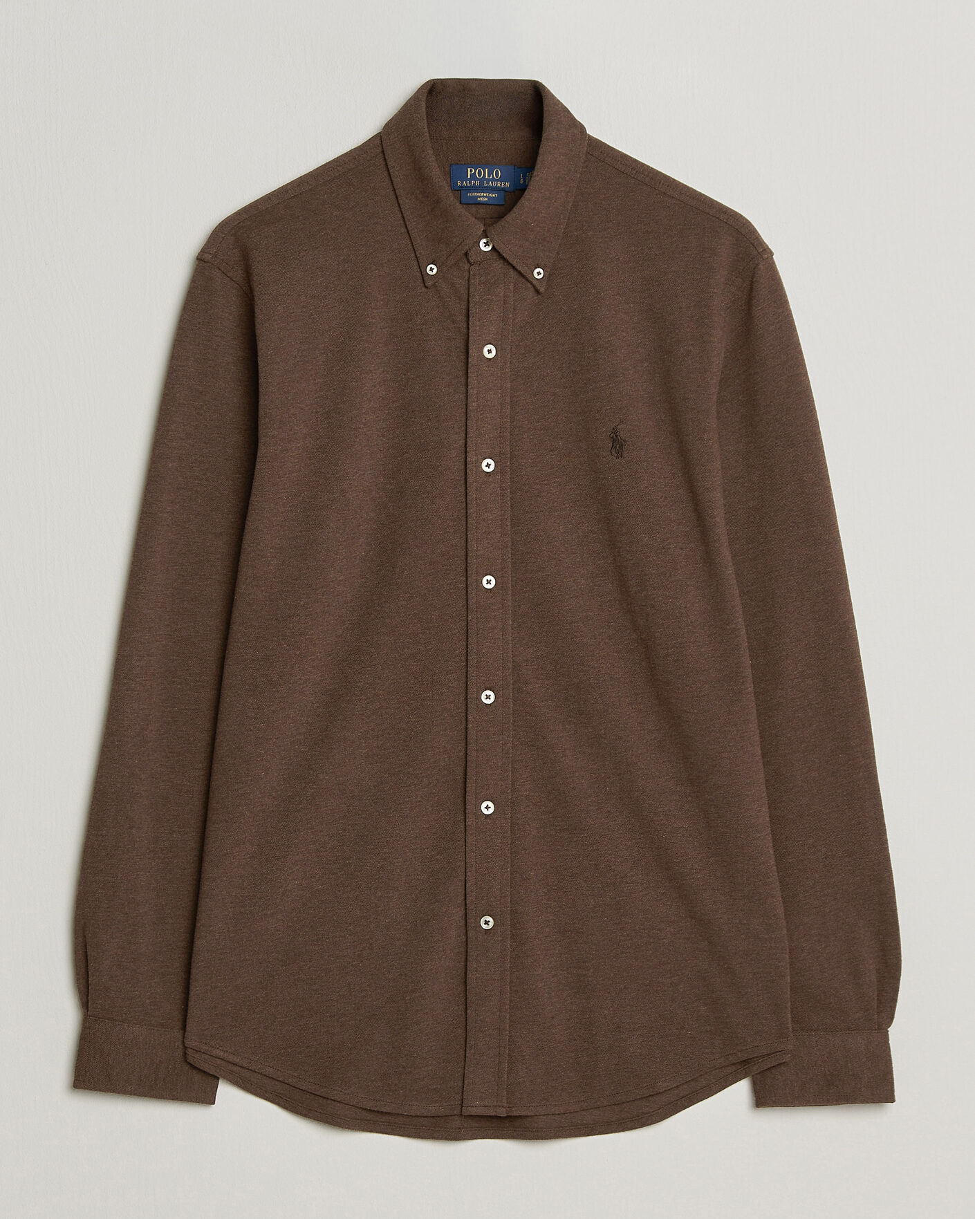 Uomini | Polo | Polo Ralph Lauren | Featherweight Mesh Shirt Nutmeg Brown Heather
