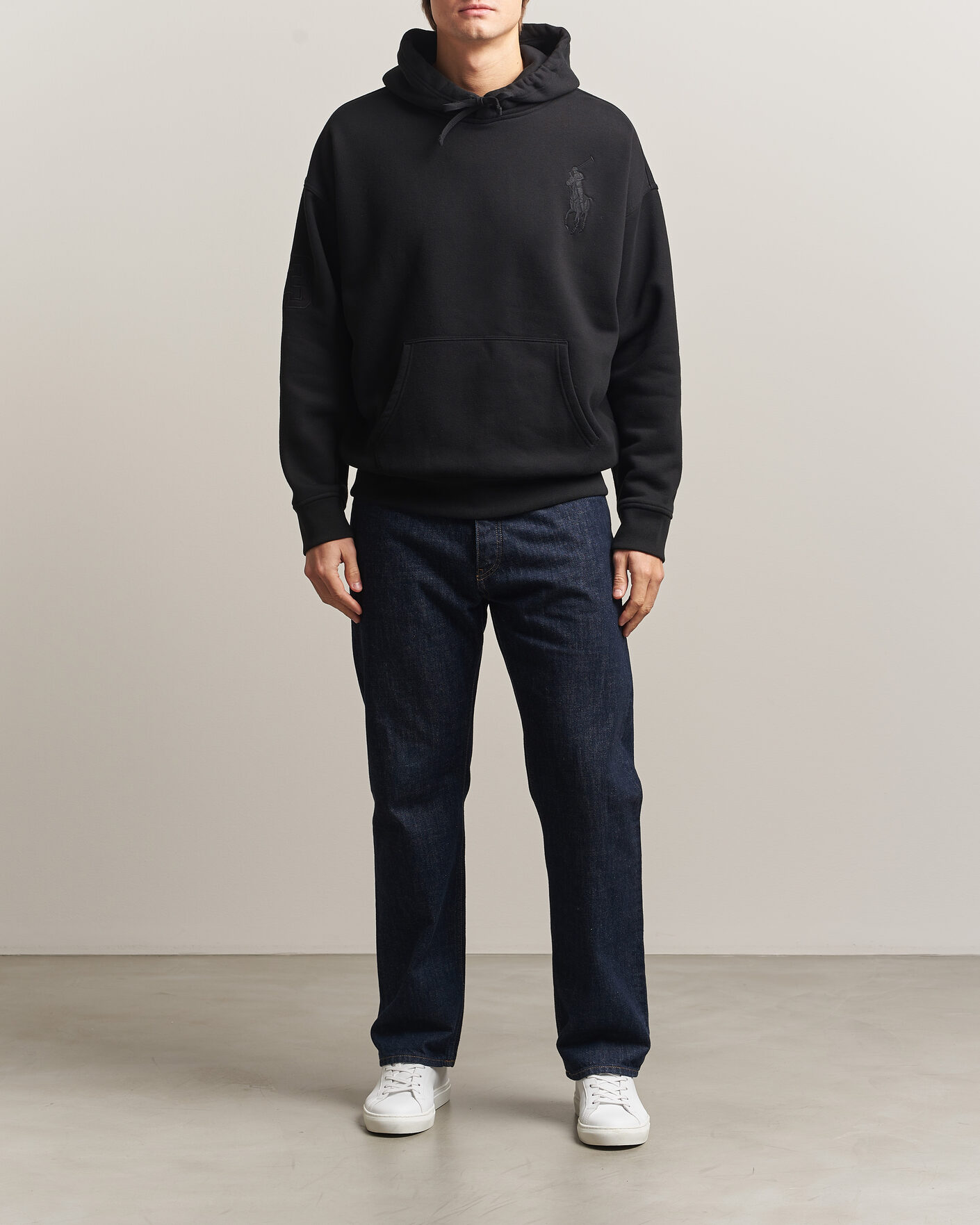 Uomini | Maglieria | Polo Ralph Lauren | Heavy Weight Tonal Pony Hoodie Polo Black