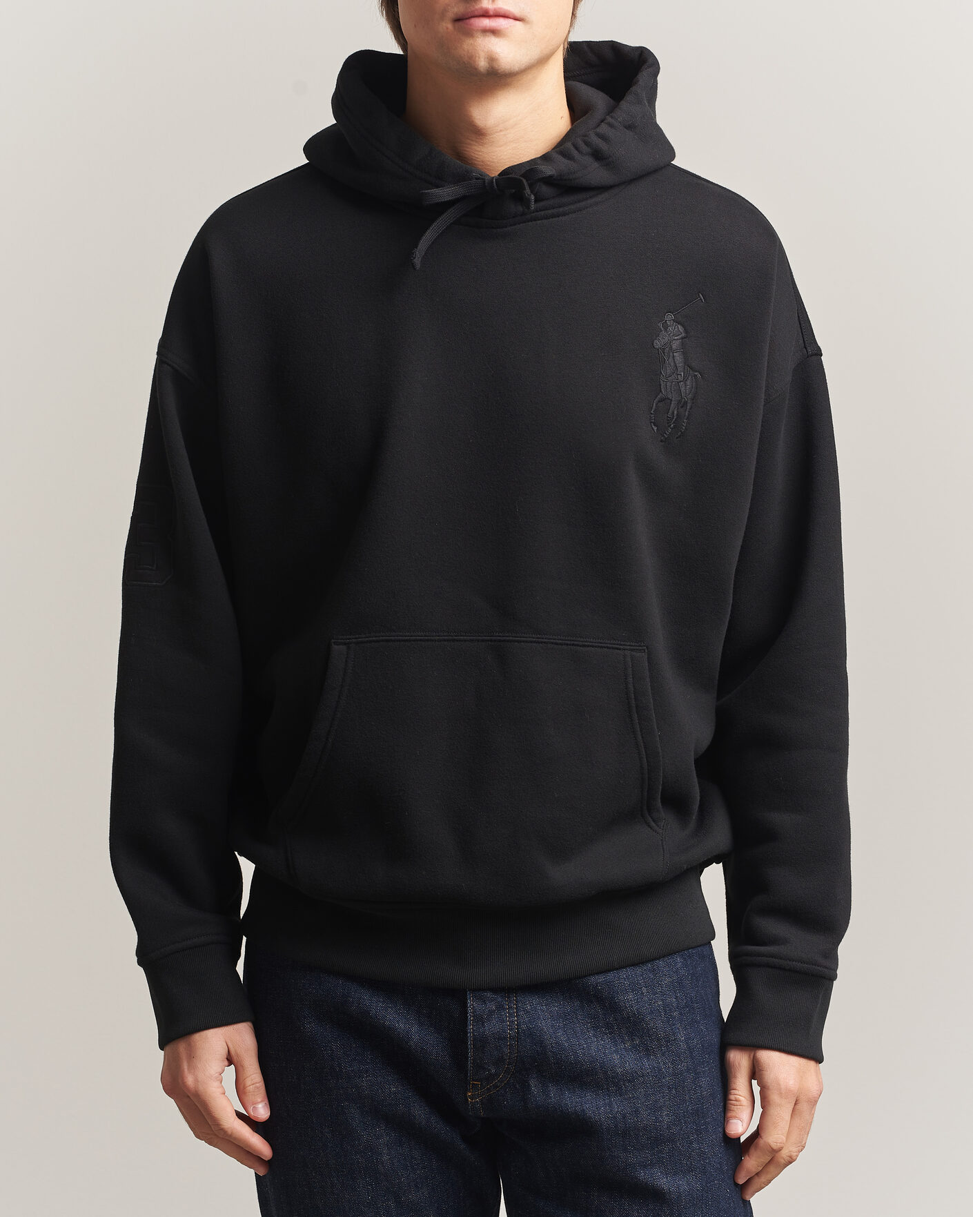 Uomini | Maglieria | Polo Ralph Lauren | Heavy Weight Tonal Pony Hoodie Polo Black