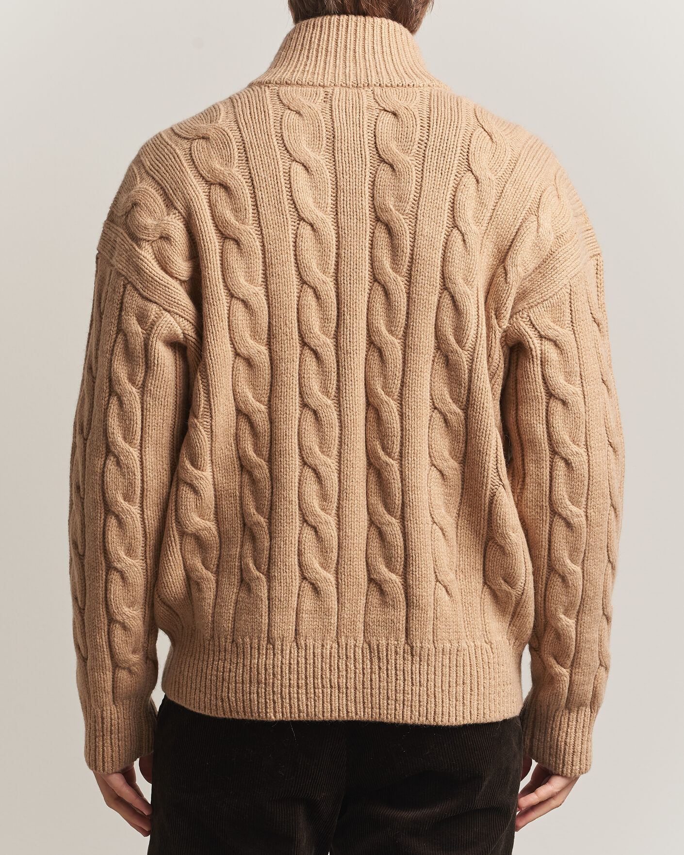 Uomini | Maglieria | Polo Ralph Lauren | Wool/Alpaca Cable Full-Zip Camel Melange