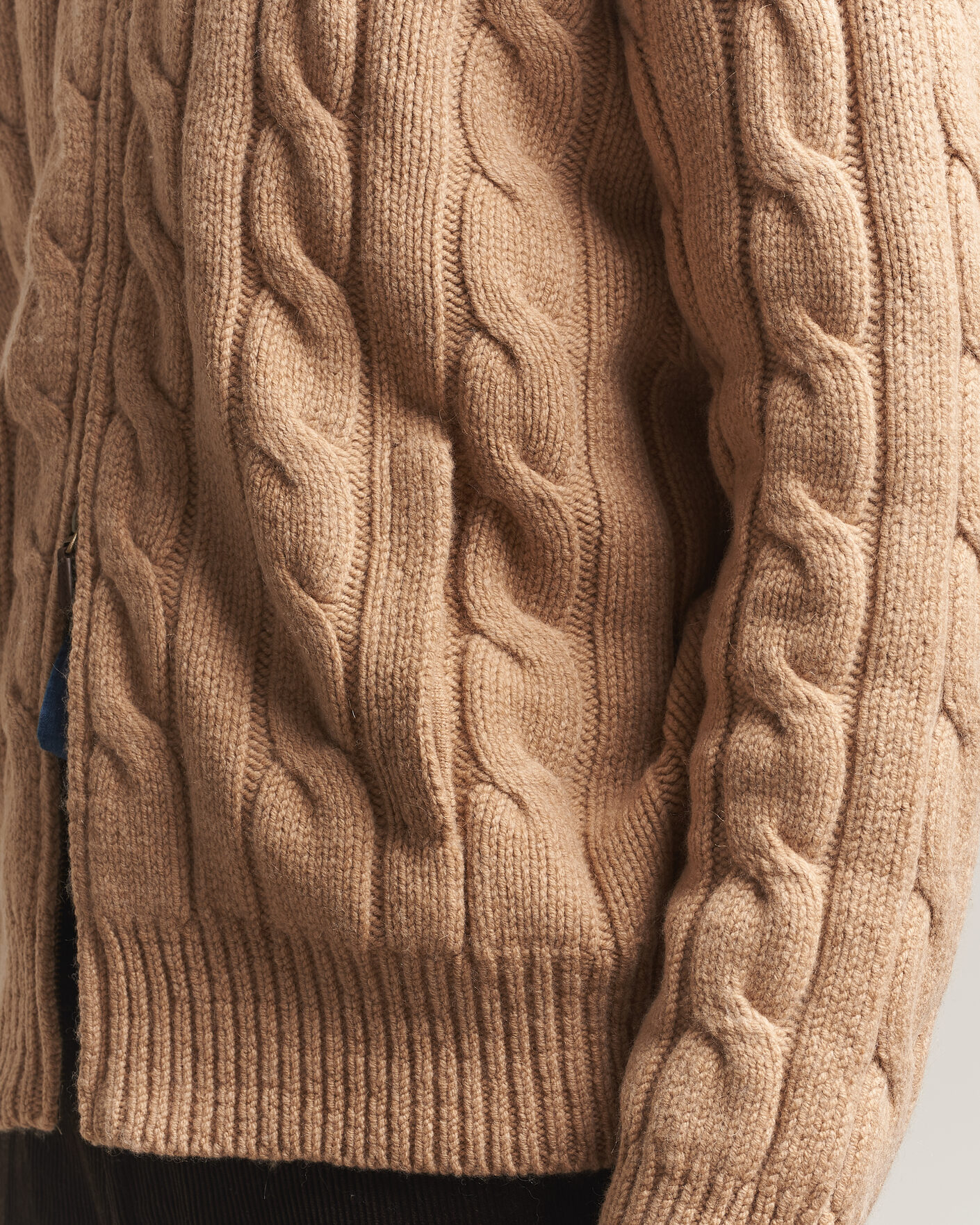 Uomini | Maglieria | Polo Ralph Lauren | Wool/Alpaca Cable Full-Zip Camel Melange