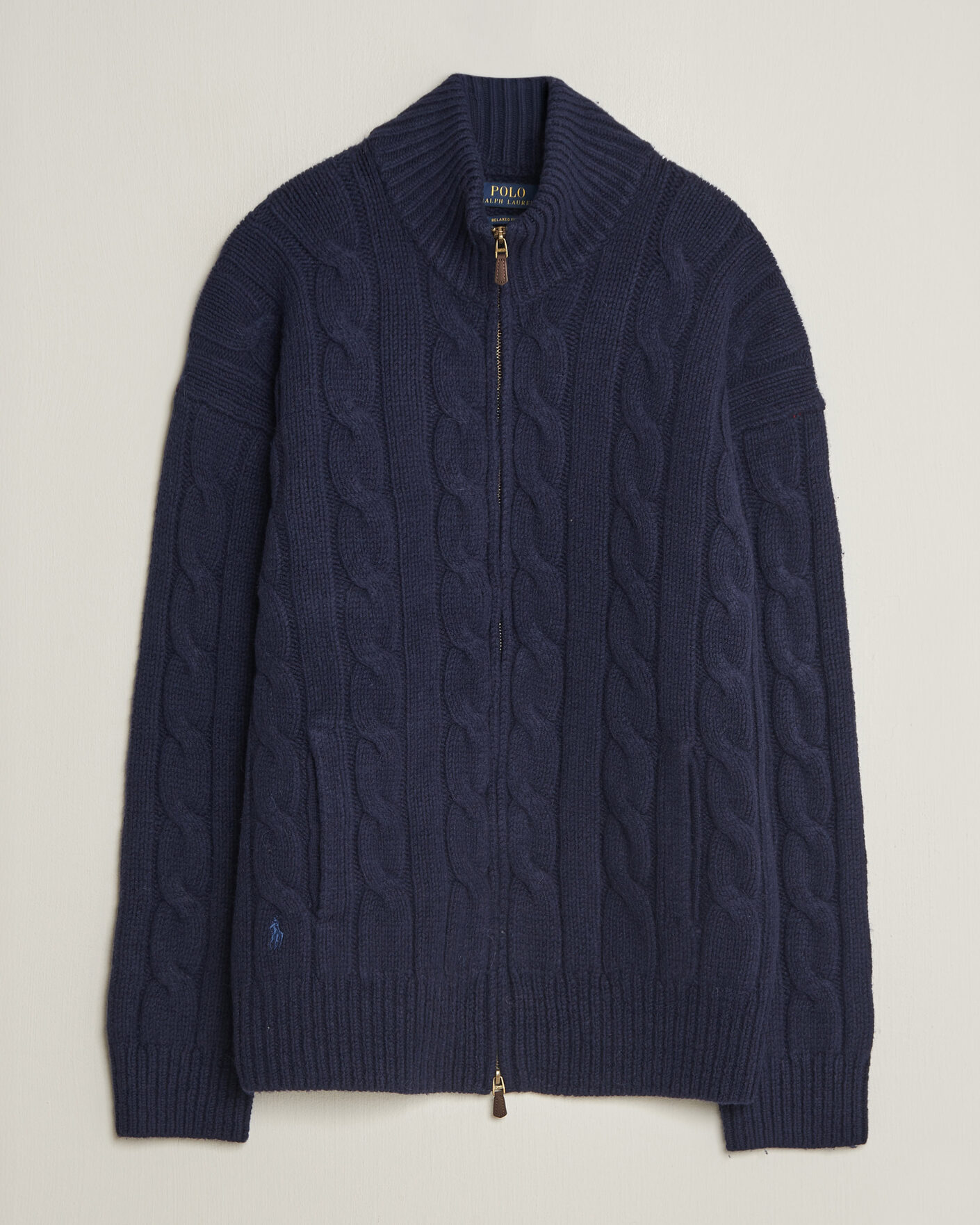 Uomini | Maglieria | Polo Ralph Lauren | Wool/Alpaca Cable Full-Zip Hunter Navy