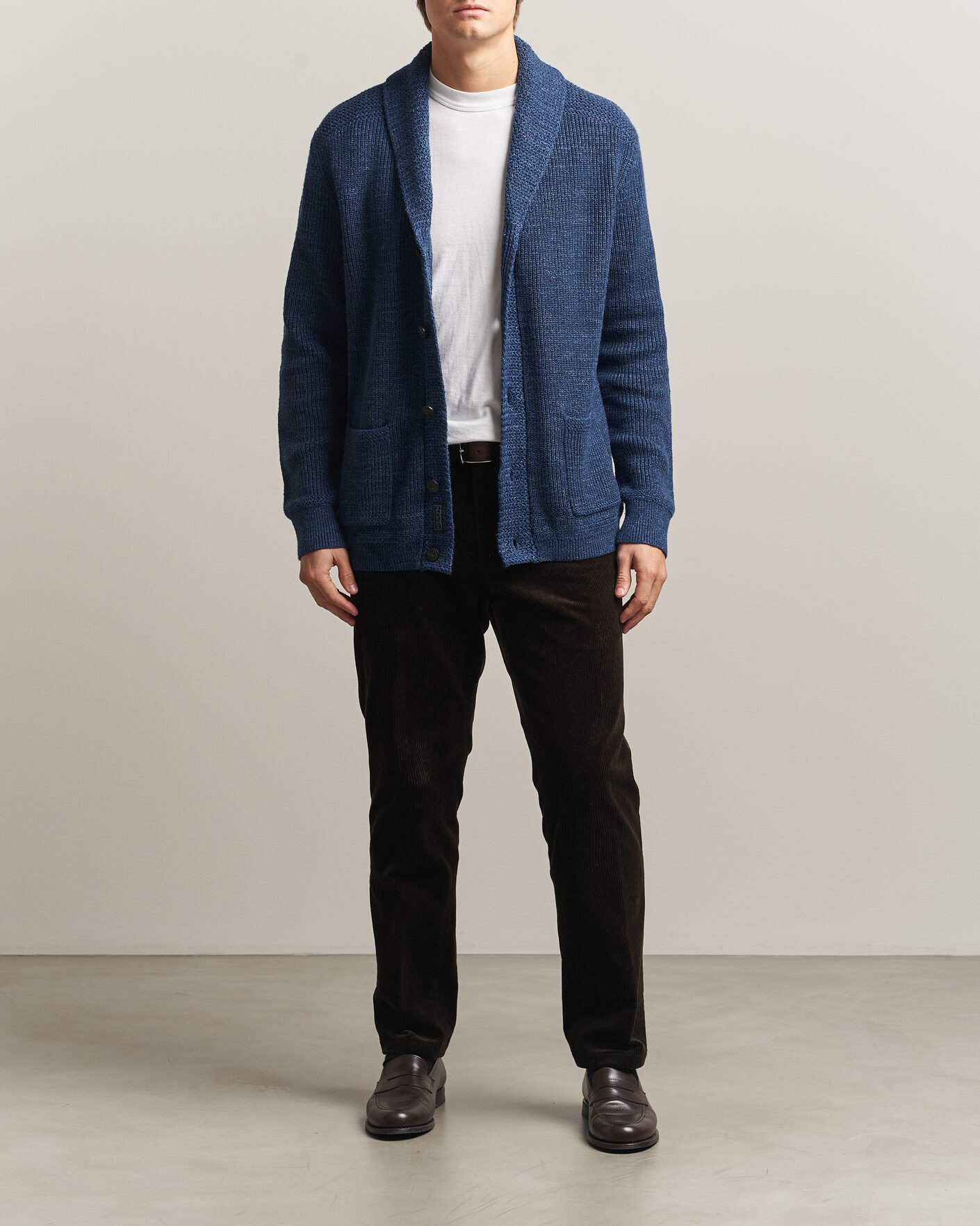 Uomini | Maglieria | Polo Ralph Lauren | Cotton Shawl Cardigan Blue Marl