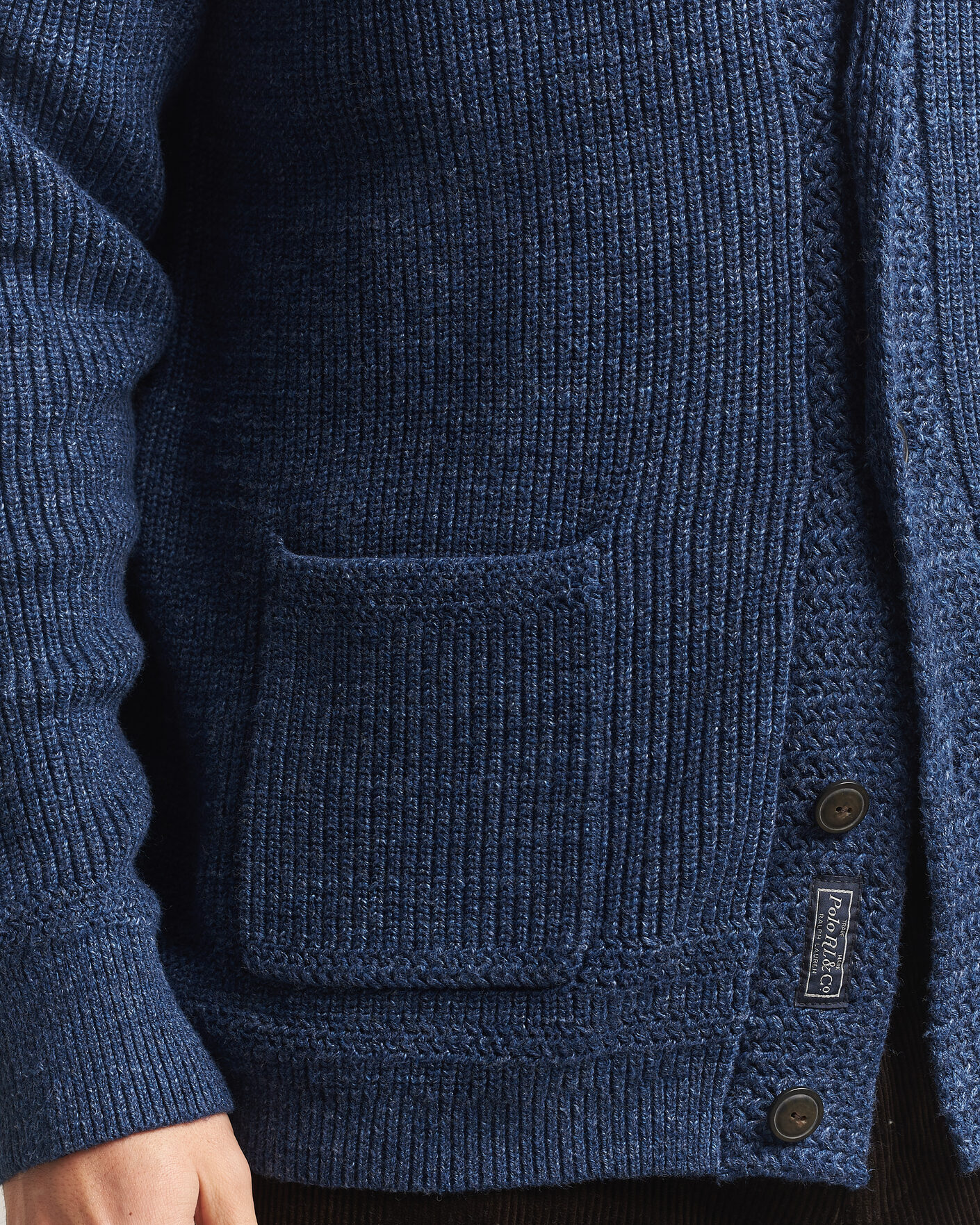 Uomini | Maglieria | Polo Ralph Lauren | Cotton Shawl Cardigan Blue Marl
