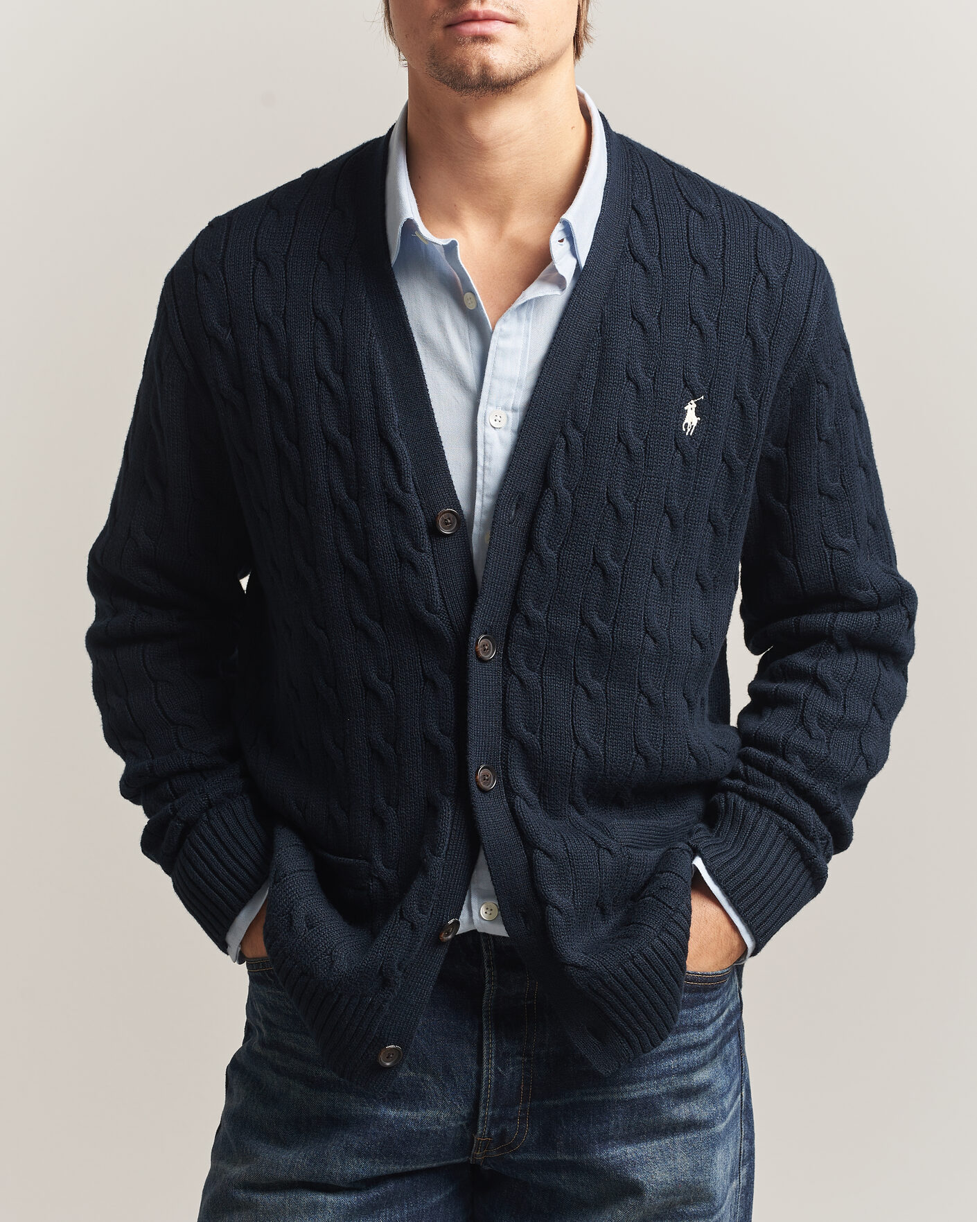 Uomini | Maglieria | Polo Ralph Lauren | Cotton Cable Cardigan Hunter Navy