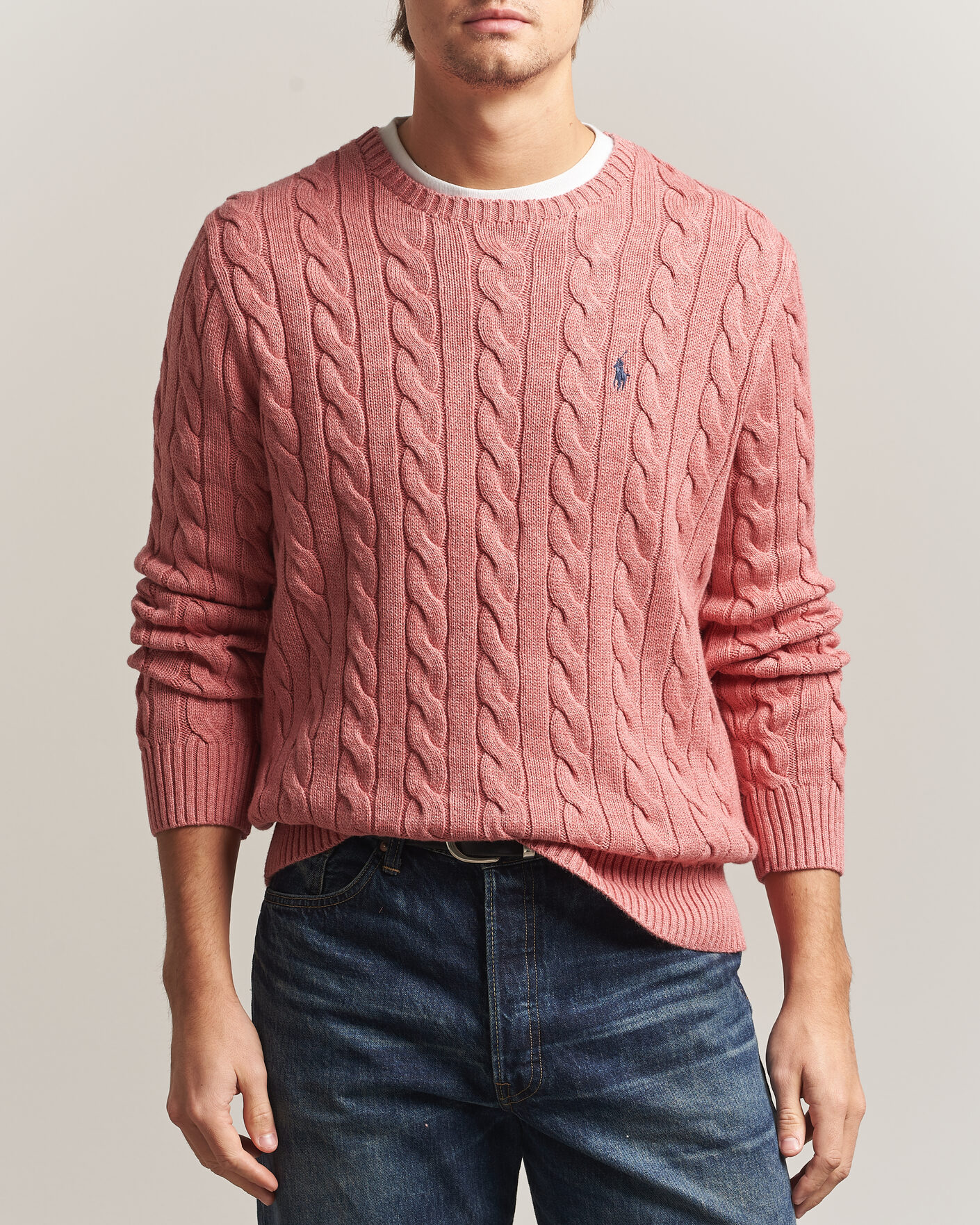 Uomini | Maglieria | Polo Ralph Lauren | Cotton Cable Pullover Faded Cranberry Heather
