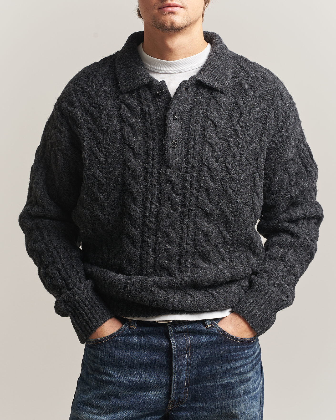 Uomini | Maglieria | Polo Ralph Lauren | Wool Blend Aran Sweater Hawks Eye Heather