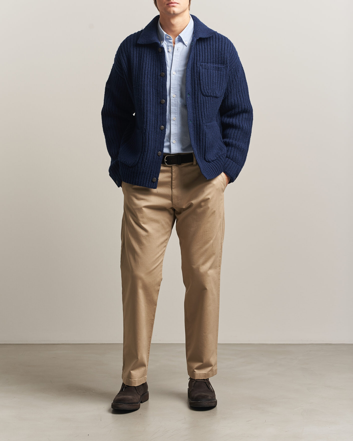 Uomini | Maglieria | Polo Ralph Lauren | Wool Blend Button Cardigan Blue Stonecrop