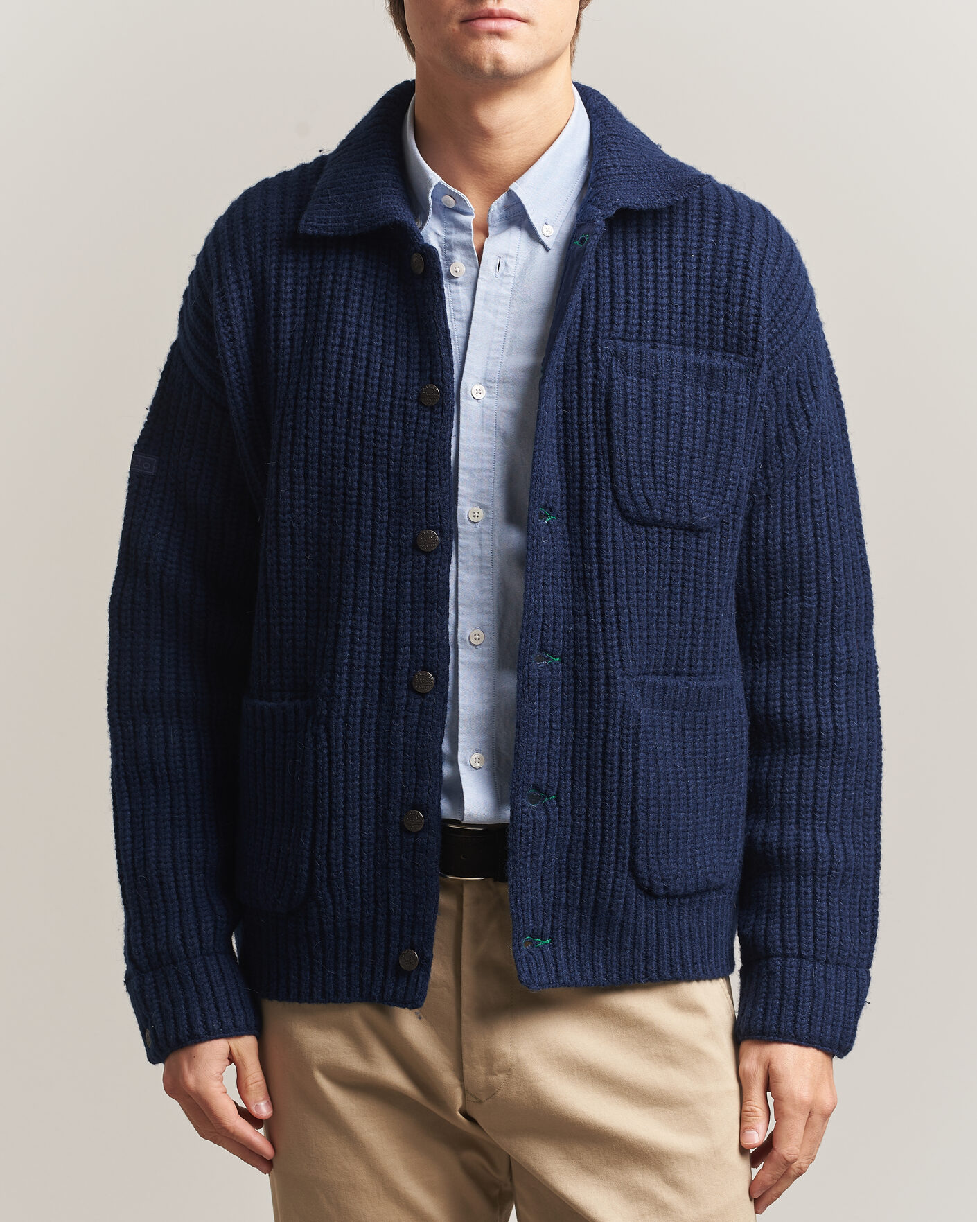 Uomini | Maglieria | Polo Ralph Lauren | Wool Blend Button Cardigan Blue Stonecrop