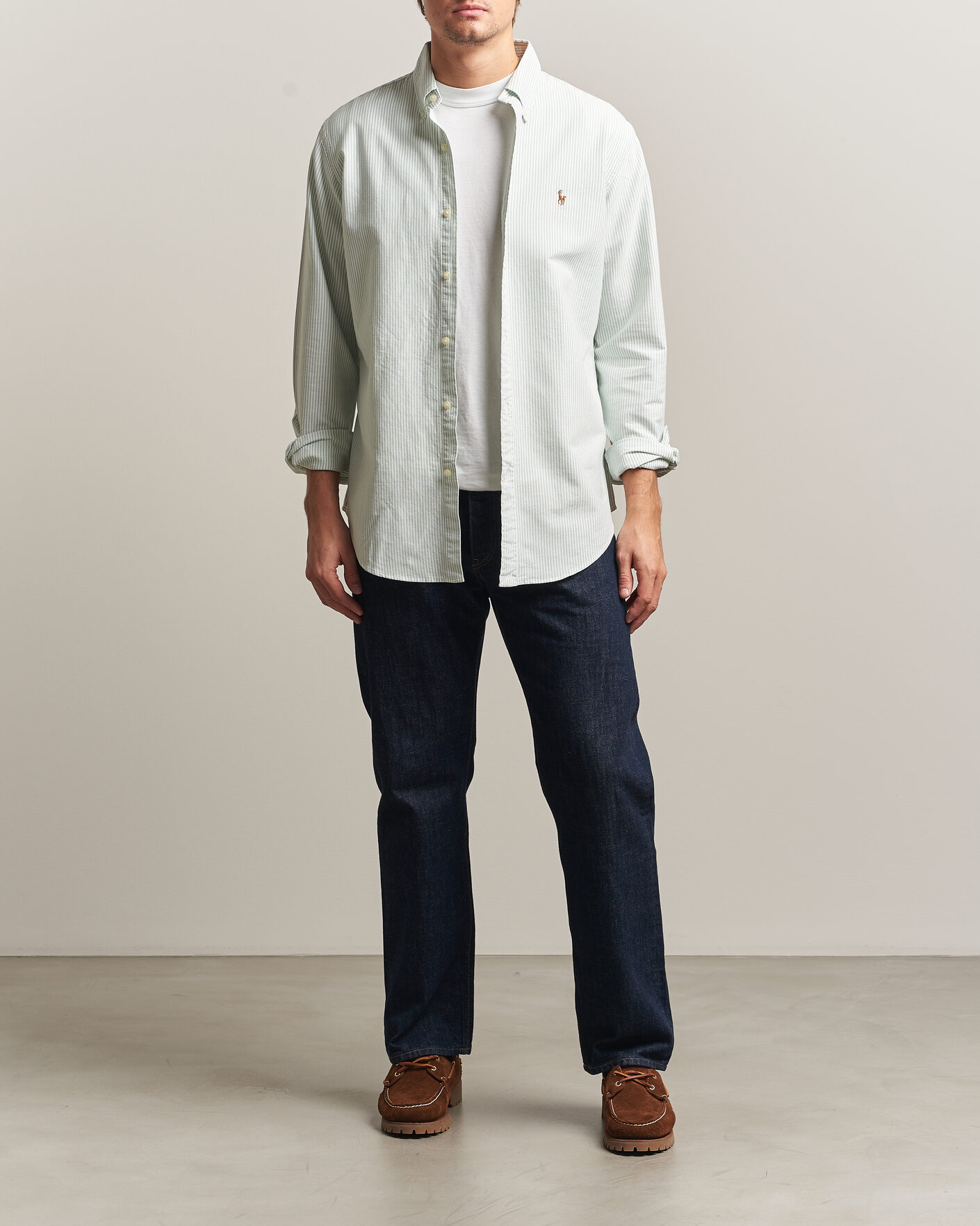 Uomini | Camicie | Polo Ralph Lauren | Custom Slim Fit Oxford Shirt Pistachio/White