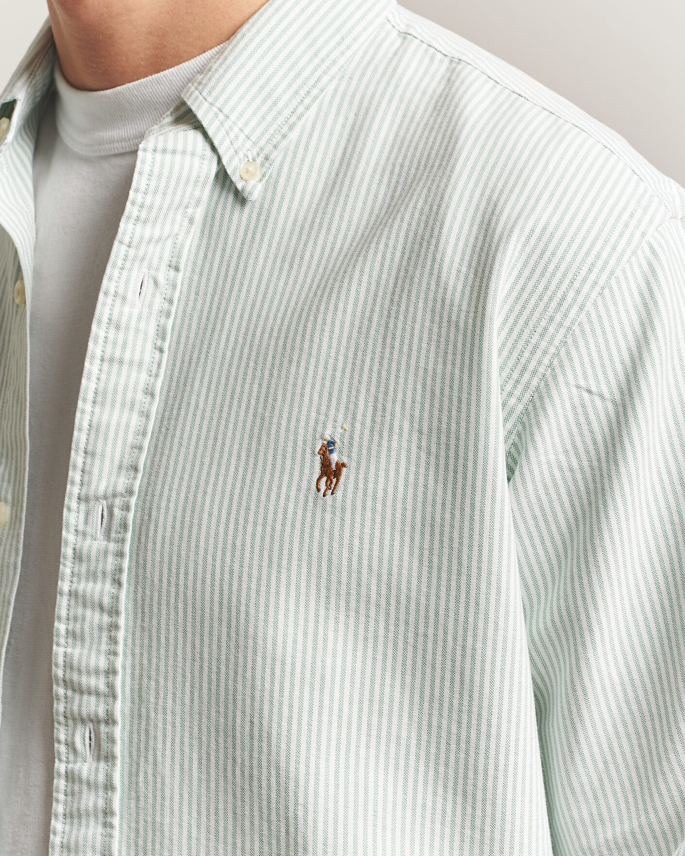 Uomini | Camicie | Polo Ralph Lauren | Custom Slim Fit Oxford Shirt Pistachio/White