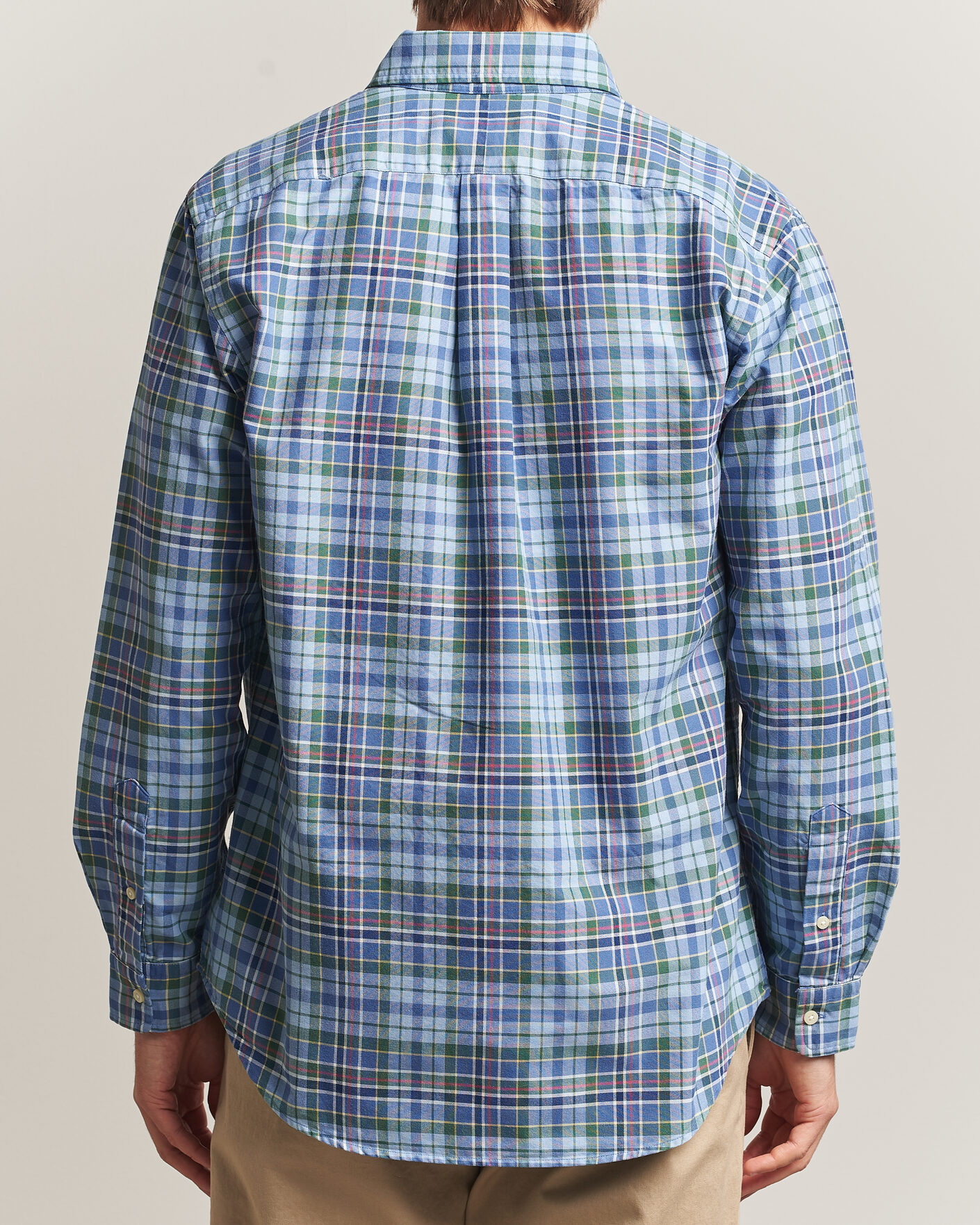 Uomini | Camicie | Polo Ralph Lauren | Custom Slim Fit Check Oxford Shirt Blue Dusty/Green