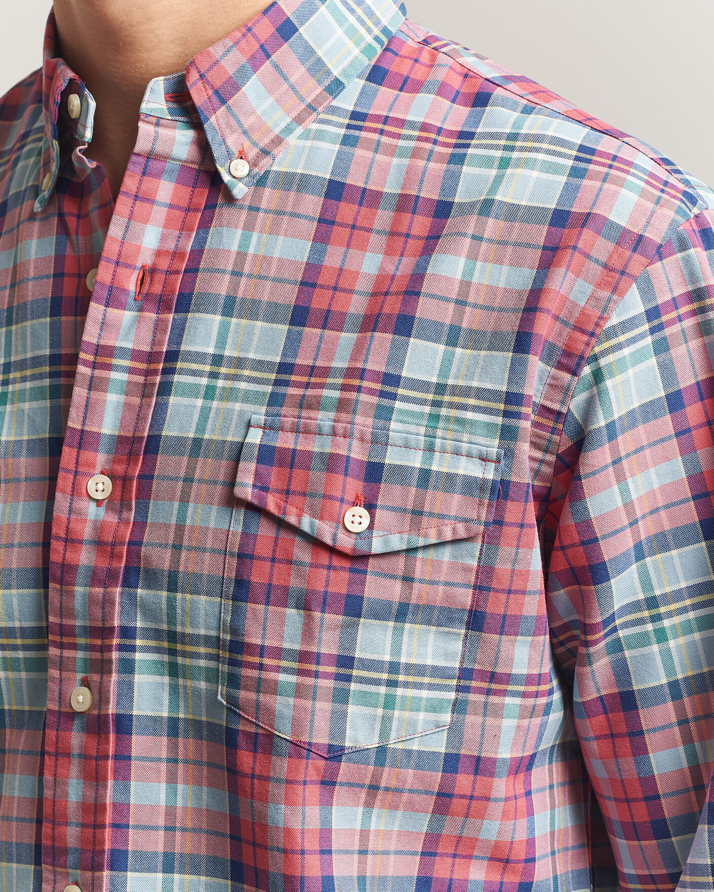 Uomini | Camicie | Polo Ralph Lauren | Classic Fit Checked Oxford Sport Shirt Red Dusty Blue
