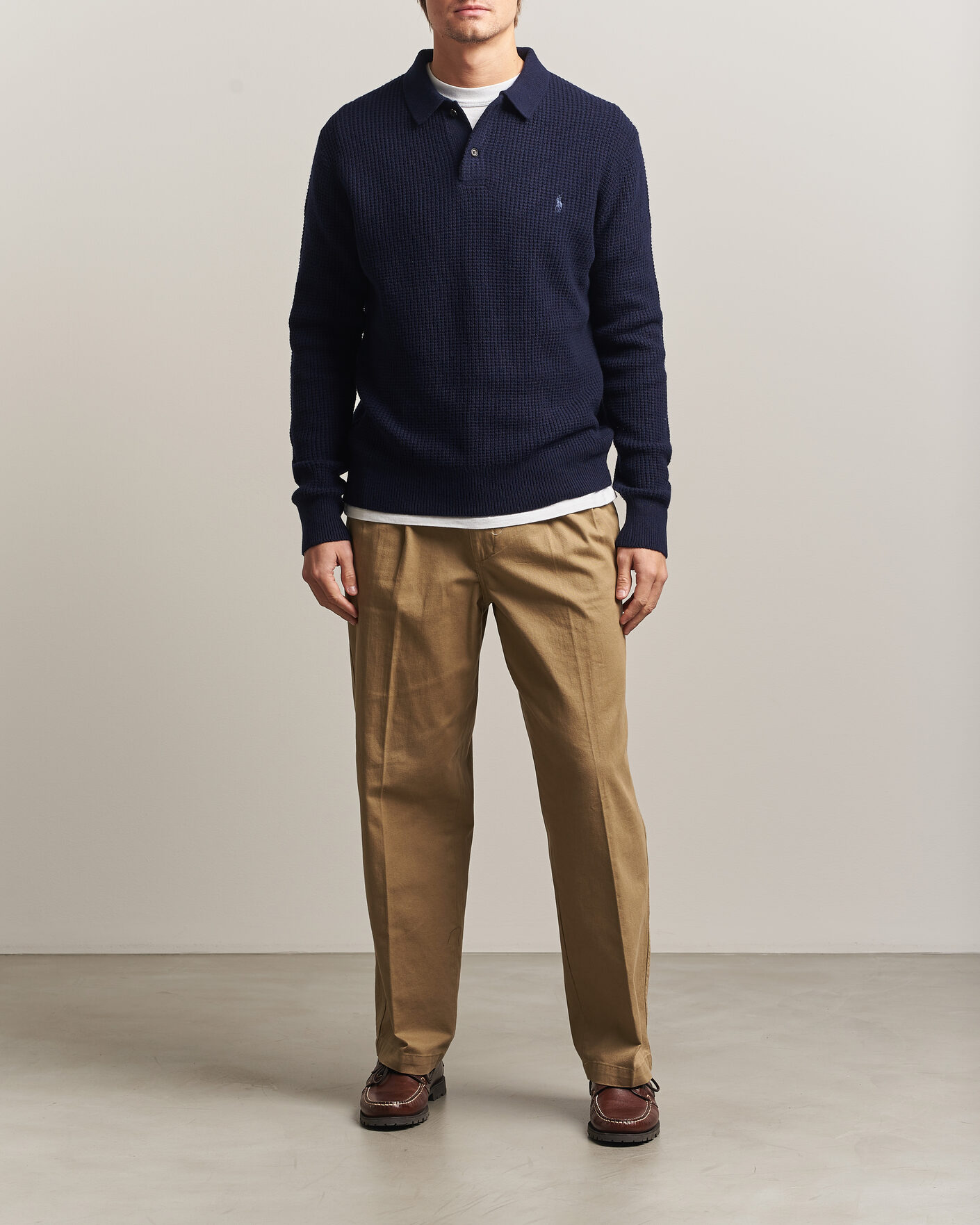 Uomini | Maglieria | Polo Ralph Lauren | Wool/Cotton Knitted Polo Hunter Navy