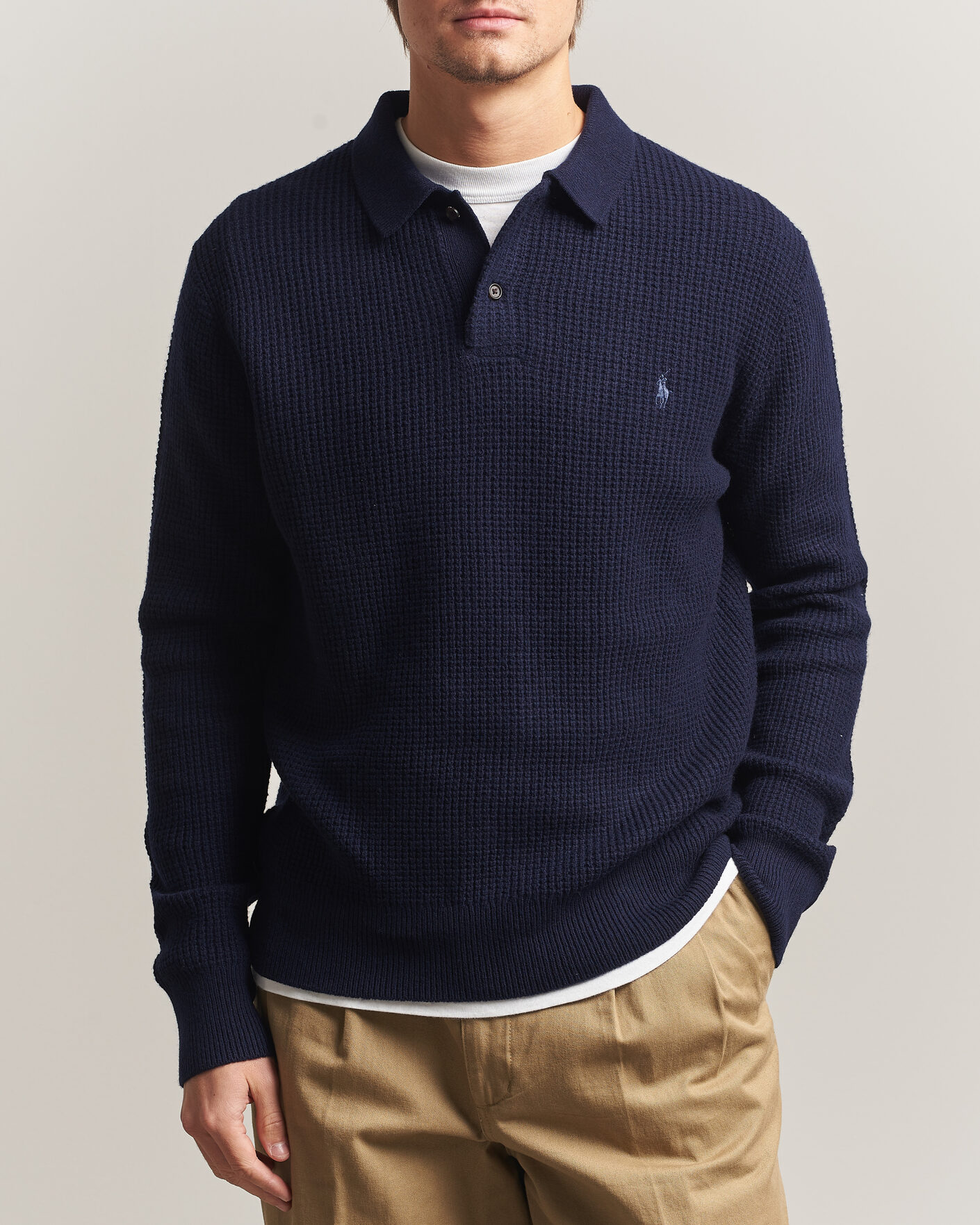 Uomini | Maglieria | Polo Ralph Lauren | Wool/Cotton Knitted Polo Hunter Navy