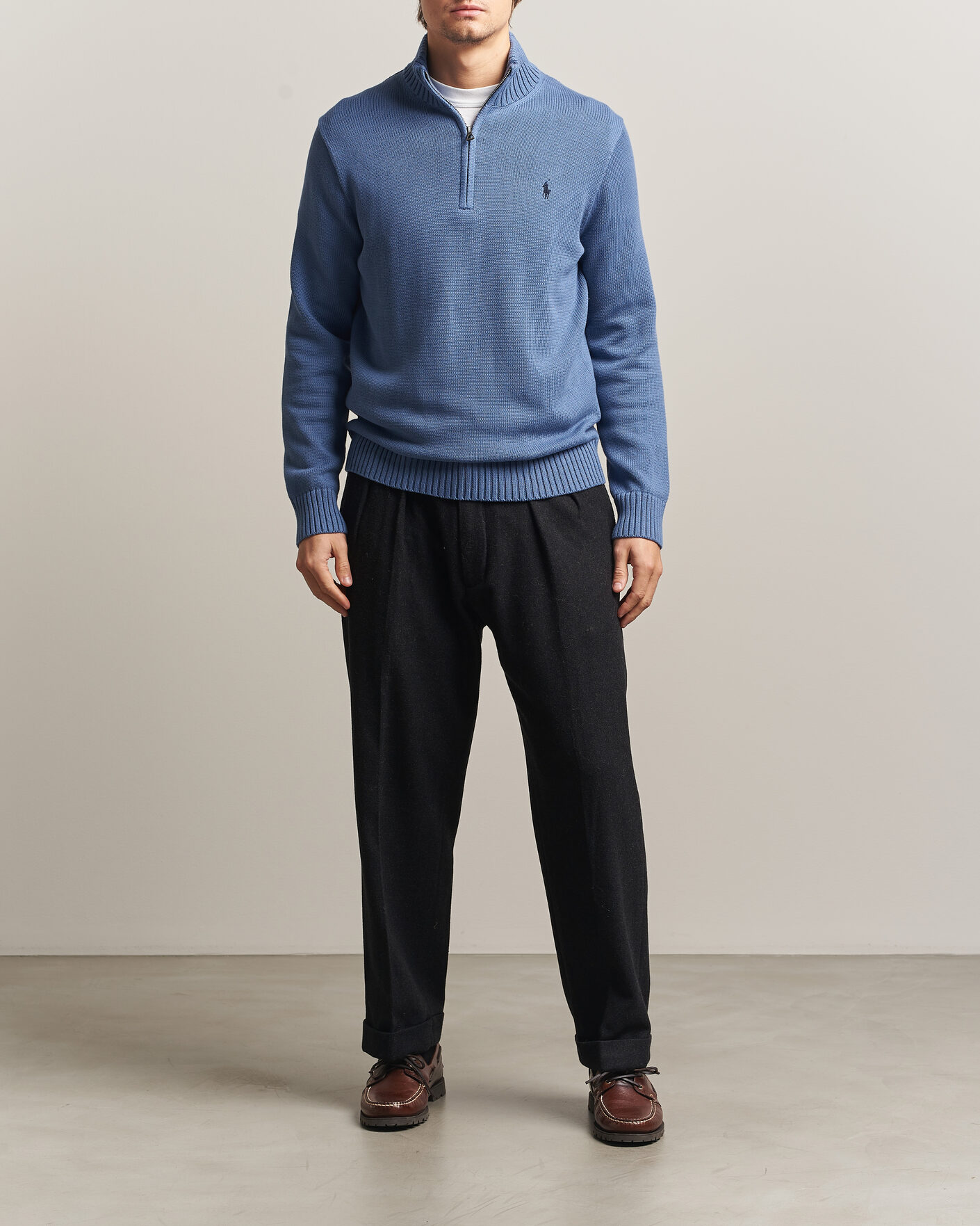 Uomini | Maglieria | Polo Ralph Lauren | Cotton Half Zip Carson Blue