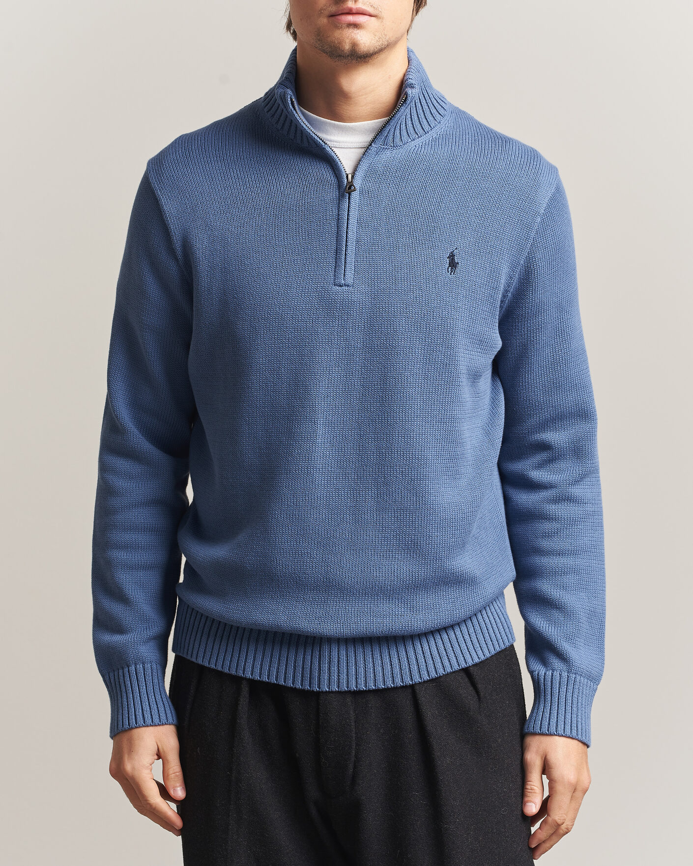 Uomini | Maglieria | Polo Ralph Lauren | Cotton Half Zip Carson Blue