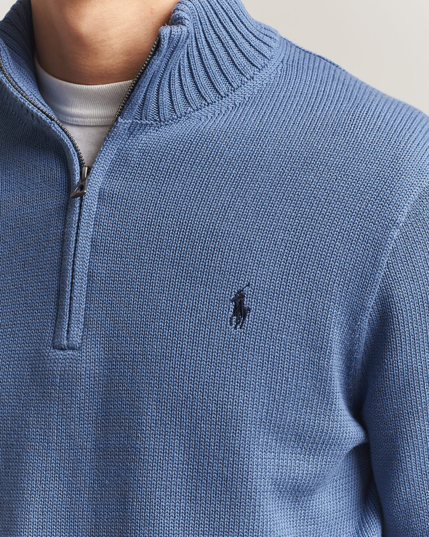 Uomini | Maglieria | Polo Ralph Lauren | Cotton Half Zip Carson Blue