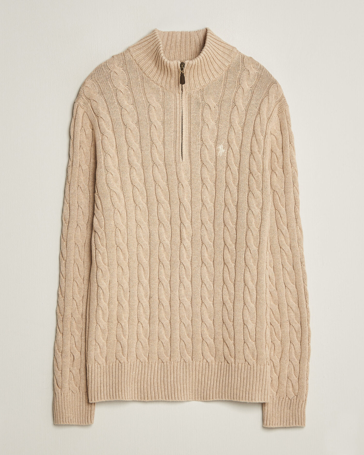 Uomini | Maglieria | Polo Ralph Lauren | Cotton Cable Half Zip Brown Heather