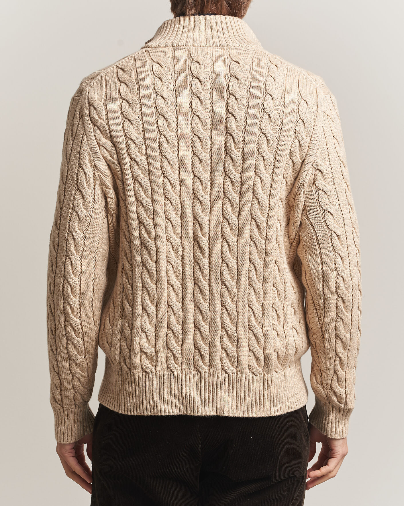 Uomini | Maglieria | Polo Ralph Lauren | Cotton Cable Half Zip Brown Heather