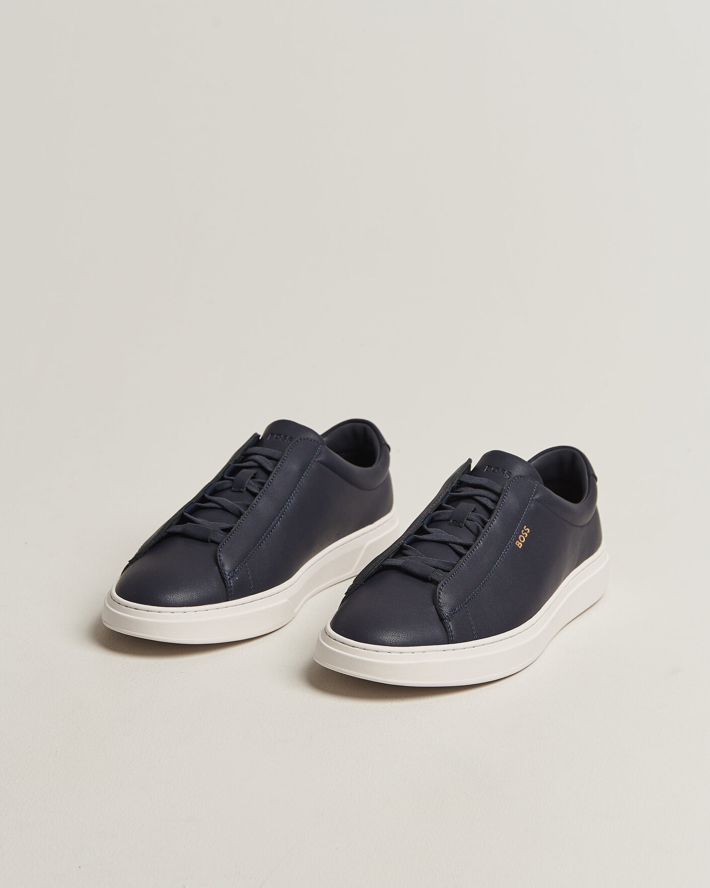 Uomini | Sneakers | BOSS BLACK | Kieran Leather Sneaker Dark Blue