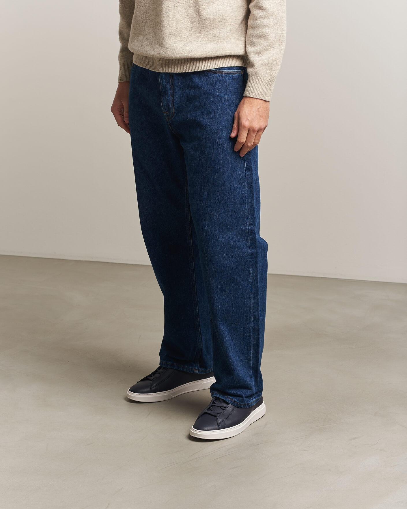 Uomini | Sneakers | BOSS BLACK | Kieran Leather Sneaker Dark Blue