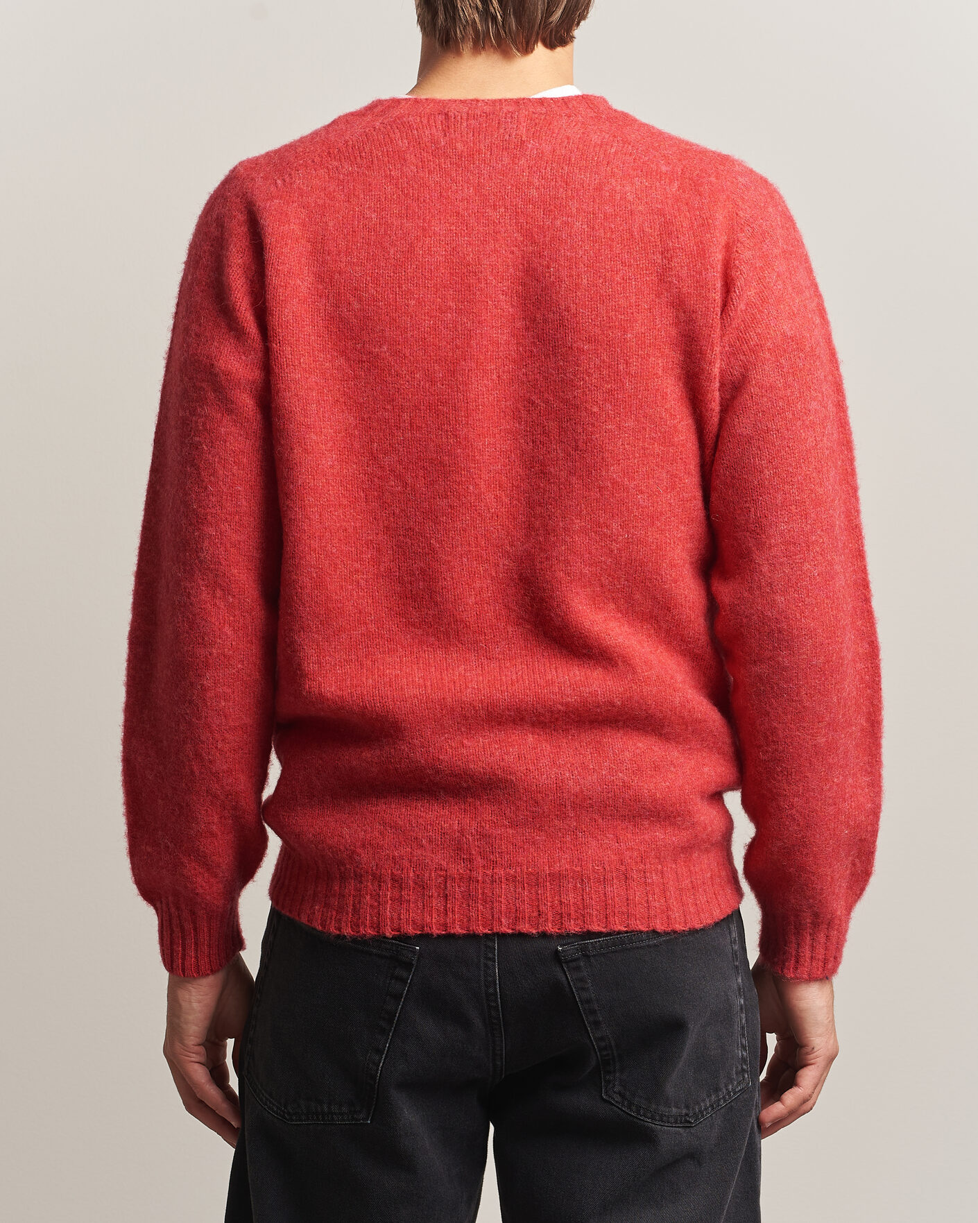 Uomini | Maglieria | Harley Of Scotland | Brushed Supersoft Lambswool Crewneck Damask