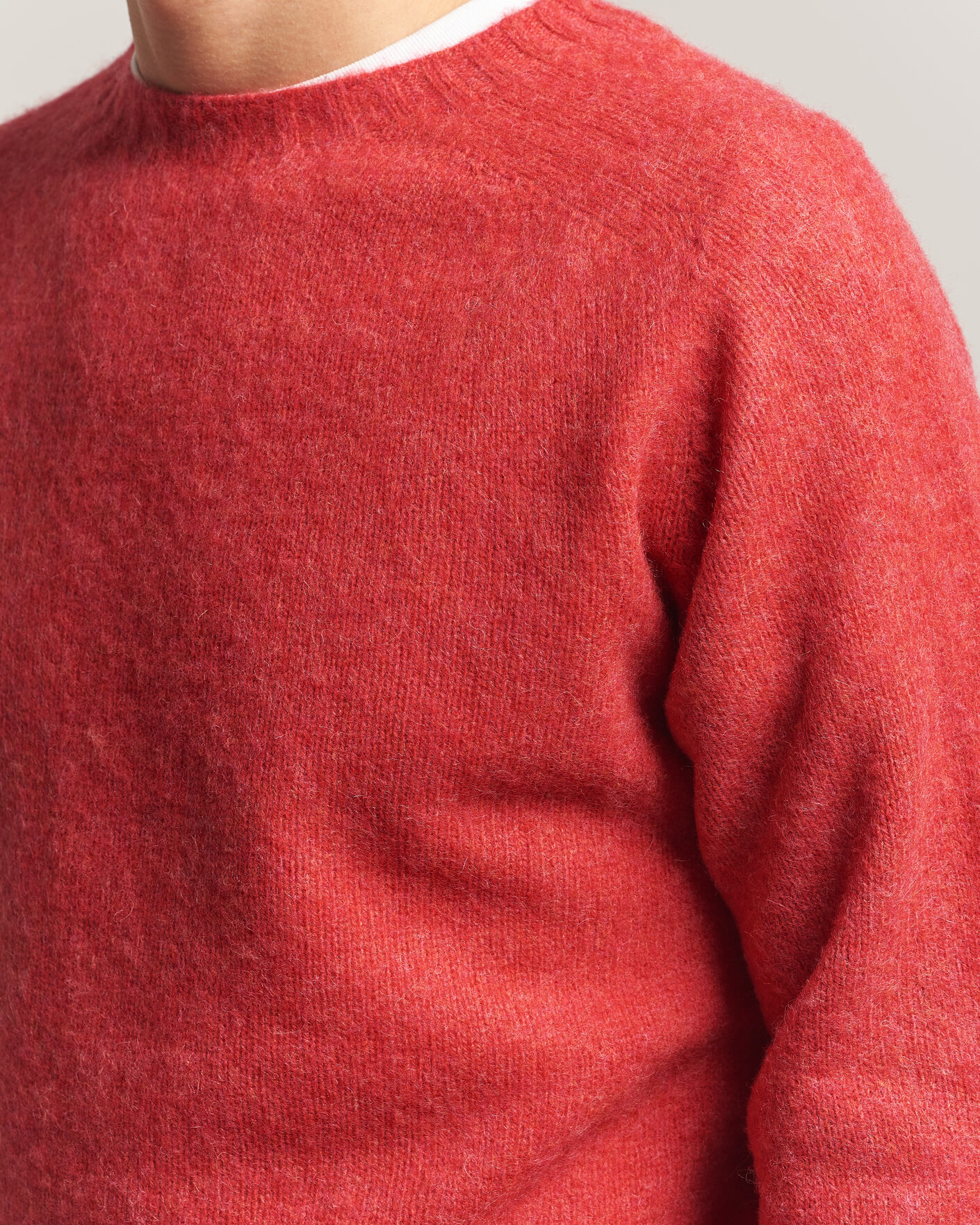 Uomini | Maglieria | Harley Of Scotland | Brushed Supersoft Lambswool Crewneck Damask