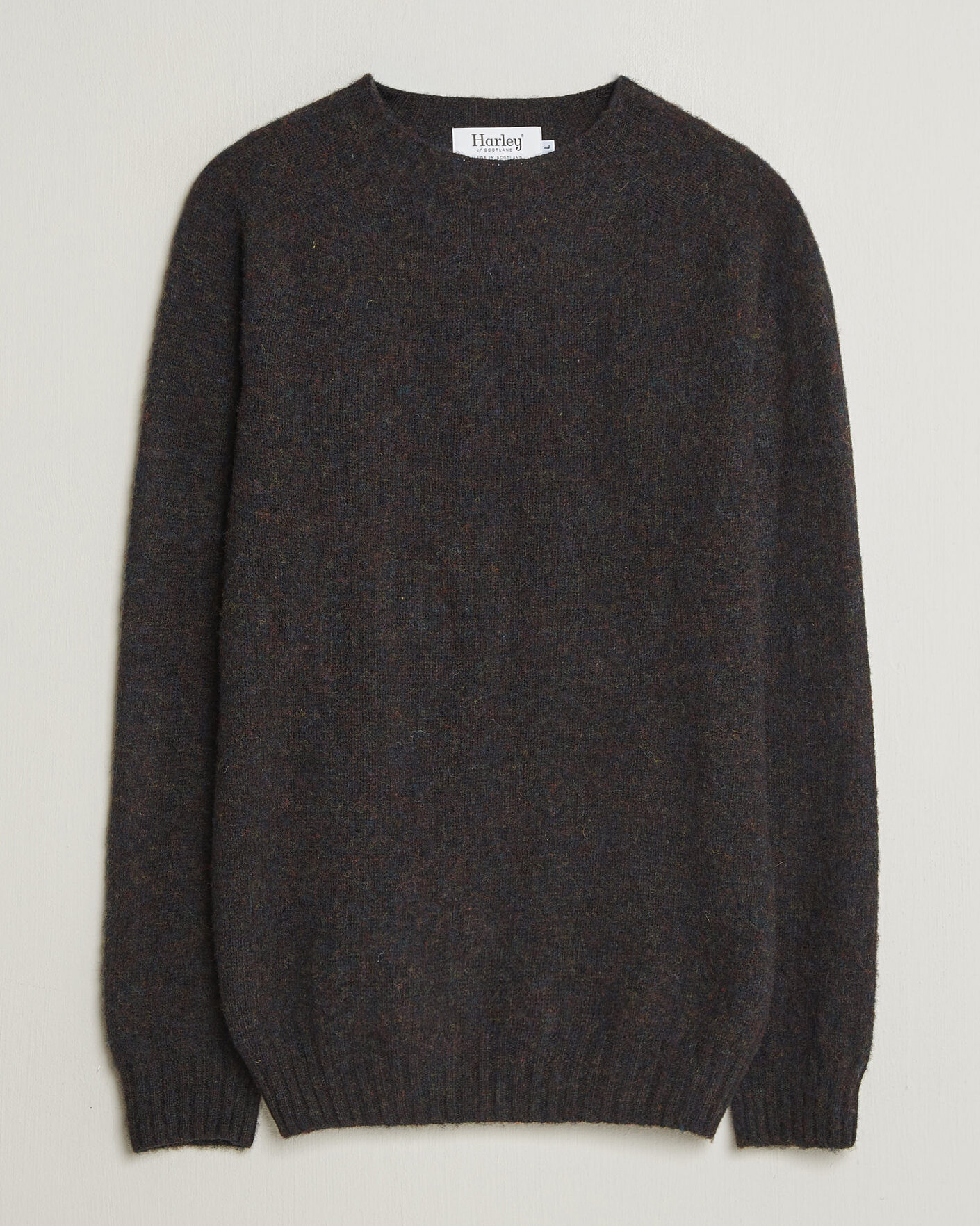 Uomini | Maglieria | Harley Of Scotland | Brushed Supersoft Lambswool Crewneck Volcano