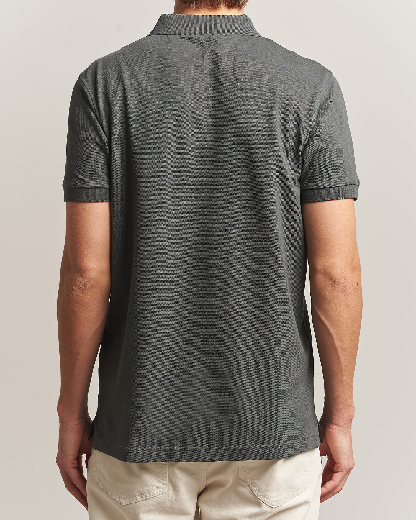Uomini | Polo | Sunspel | Short Sleeve Pique Polo Slate Green