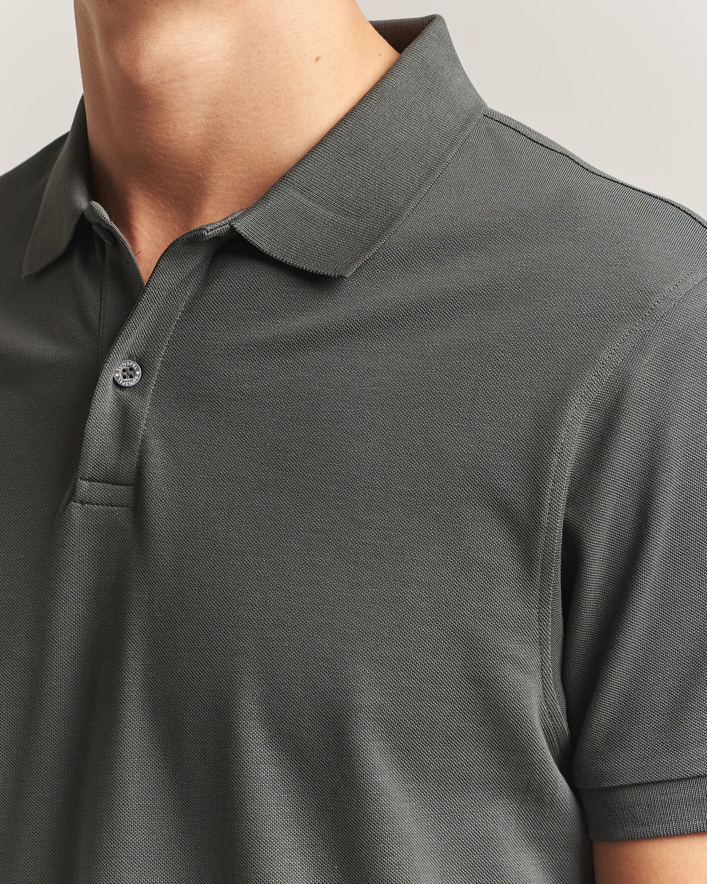 Uomini | Polo | Sunspel | Short Sleeve Pique Polo Slate Green
