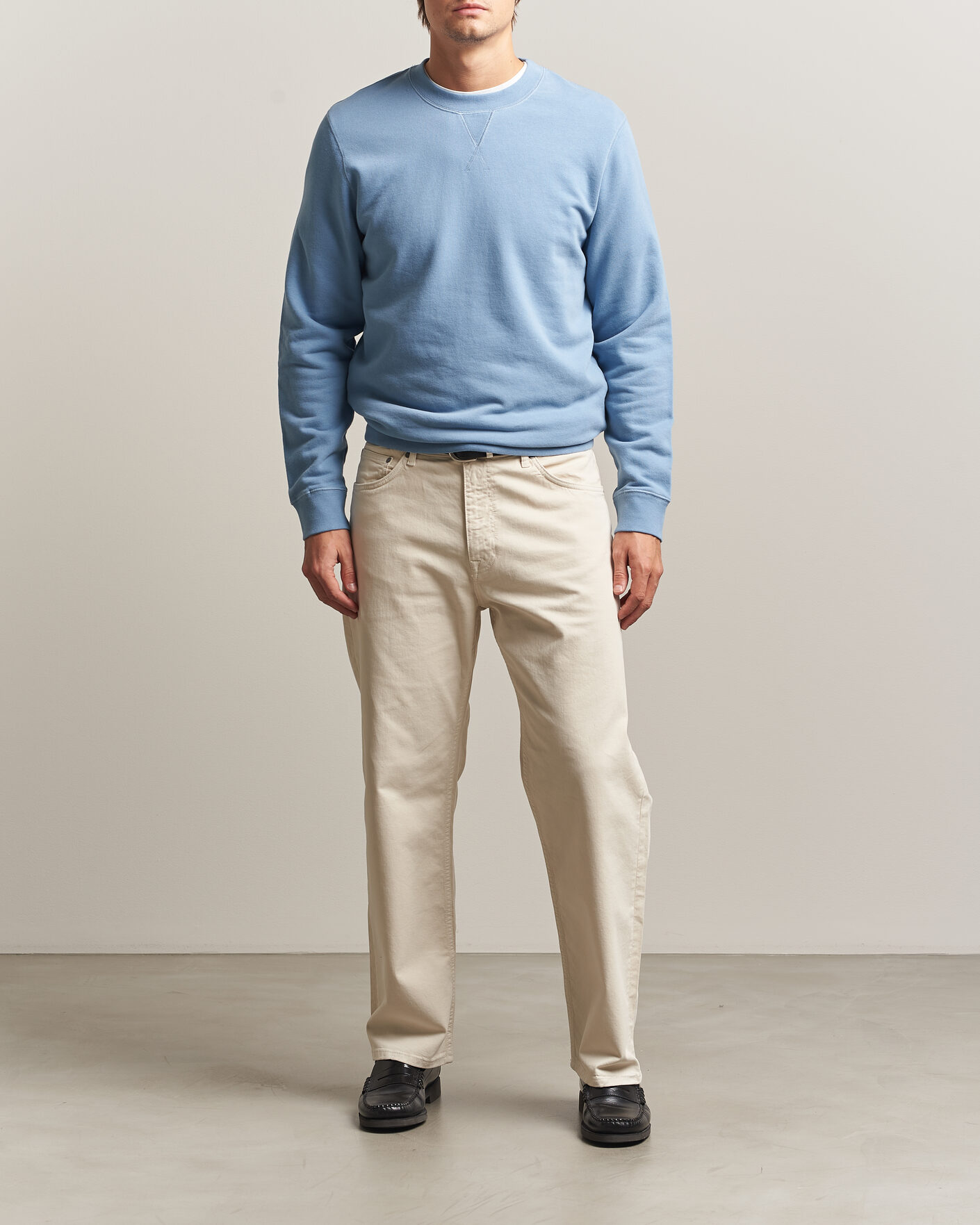 Uomini | Maglieria | Sunspel | Loopback Sweatshirt Studio Blue