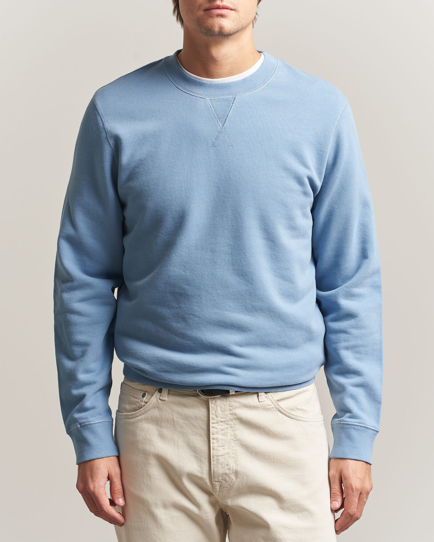 Uomini | Maglieria | Sunspel | Loopback Sweatshirt Studio Blue