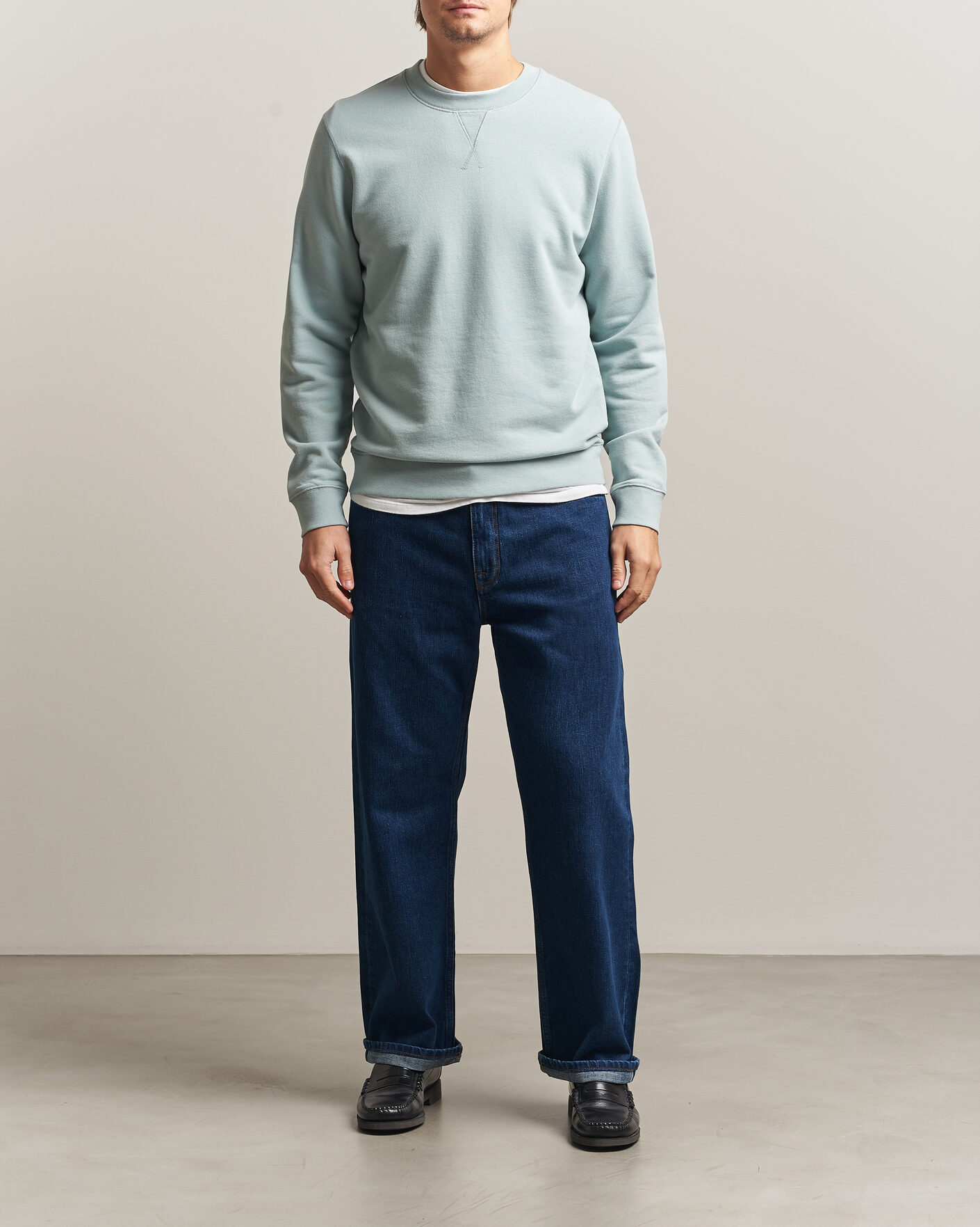 Uomini | Maglieria | Sunspel | Loopback Sweatshirt Light Green