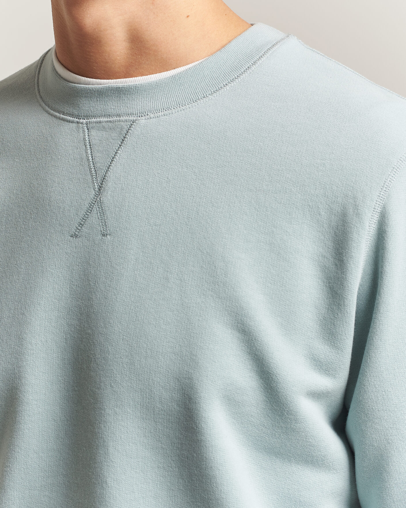 Uomini | Maglieria | Sunspel | Loopback Sweatshirt Light Green
