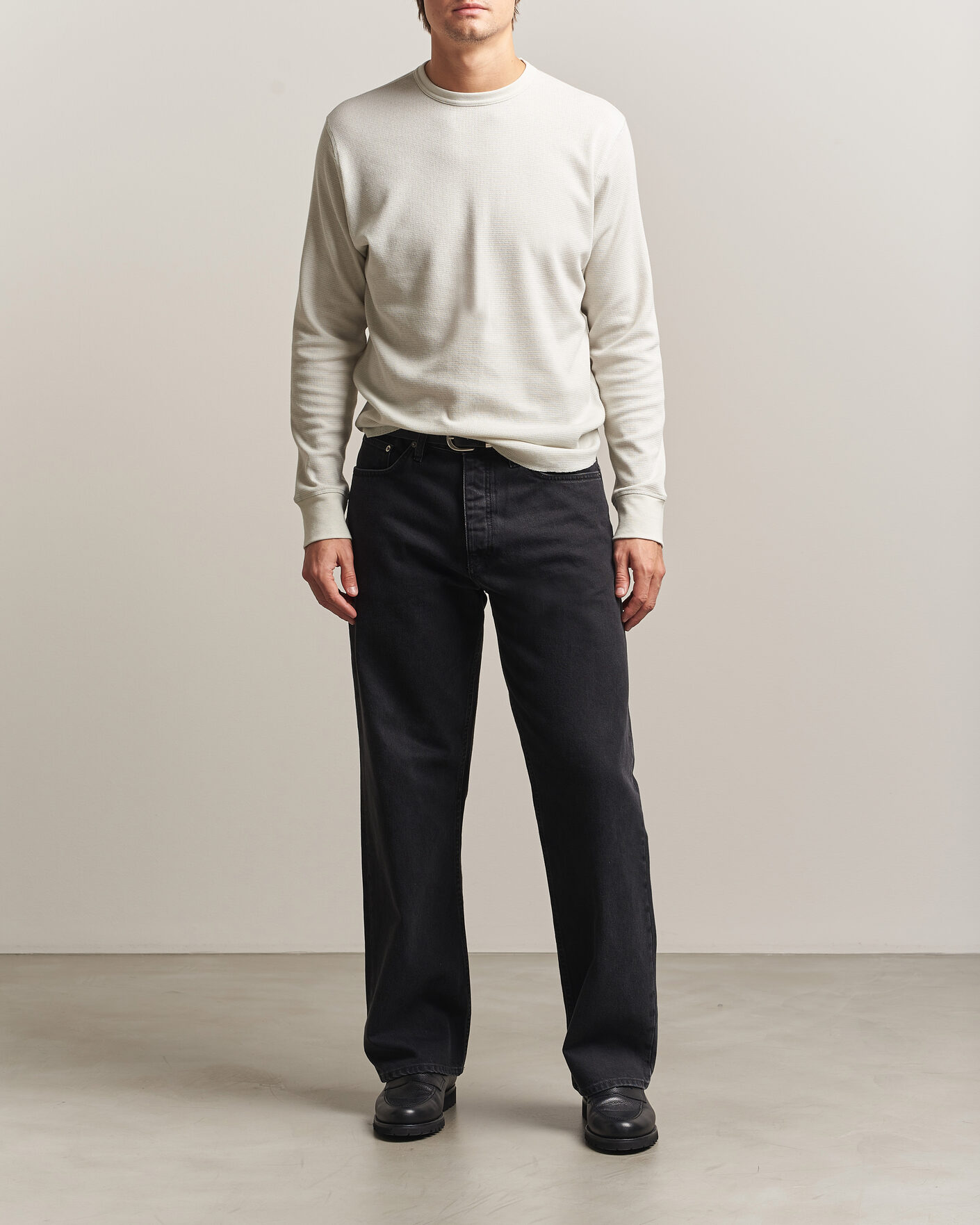 Uomini | T-shirt | Sunflower | Wool Waffle Long Sleeve T-Shirt Kit White
