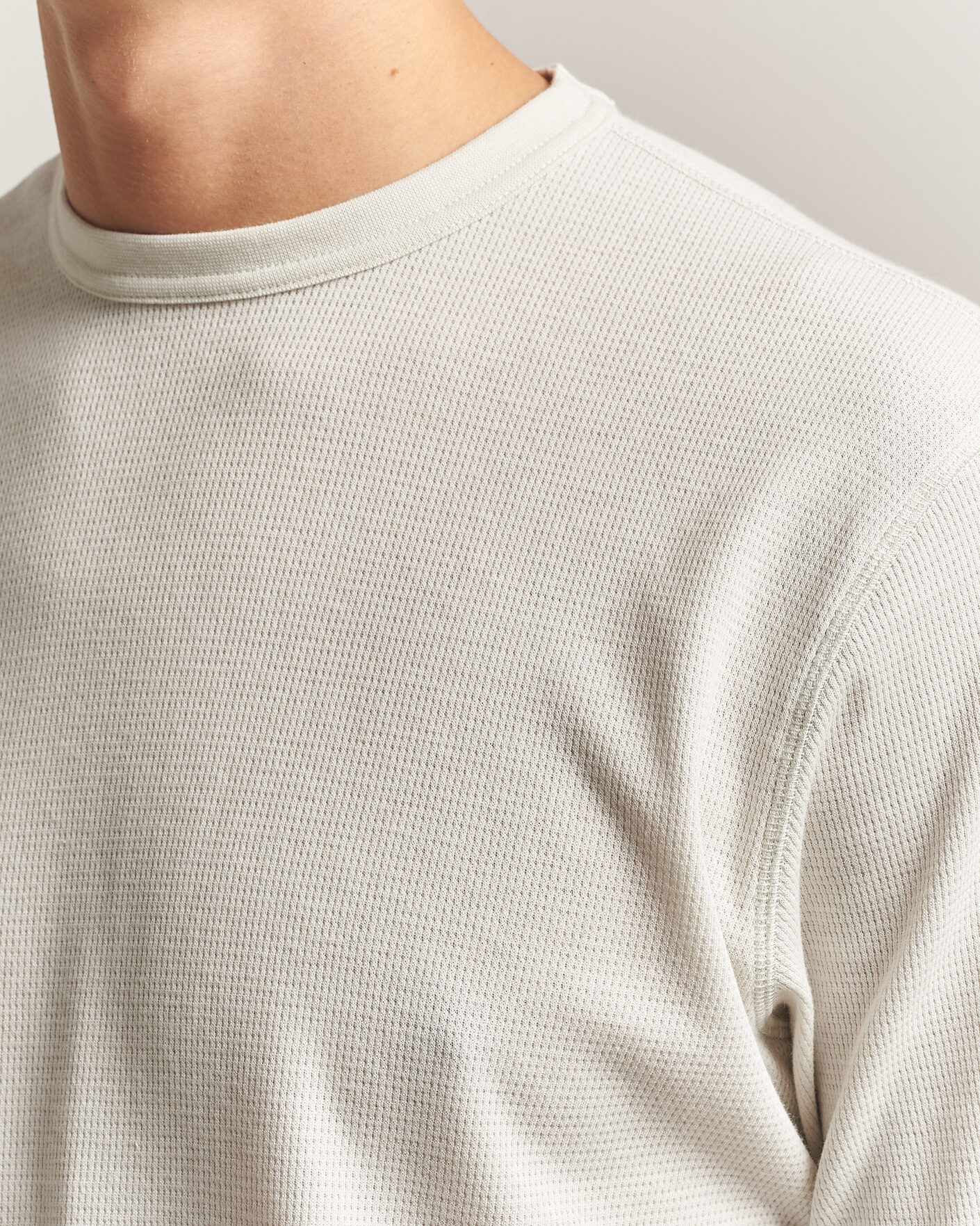 Uomini | T-shirt | Sunflower | Wool Waffle Long Sleeve T-Shirt Kit White