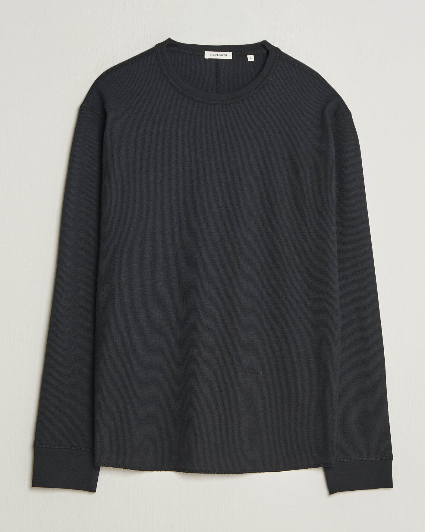 Uomini | T-shirt | Sunflower | Wool Waffle Long Sleeve T-Shirt Black