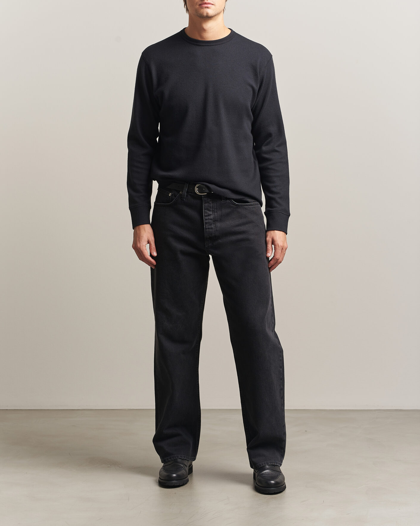 Uomini | T-shirt | Sunflower | Wool Waffle Long Sleeve T-Shirt Black